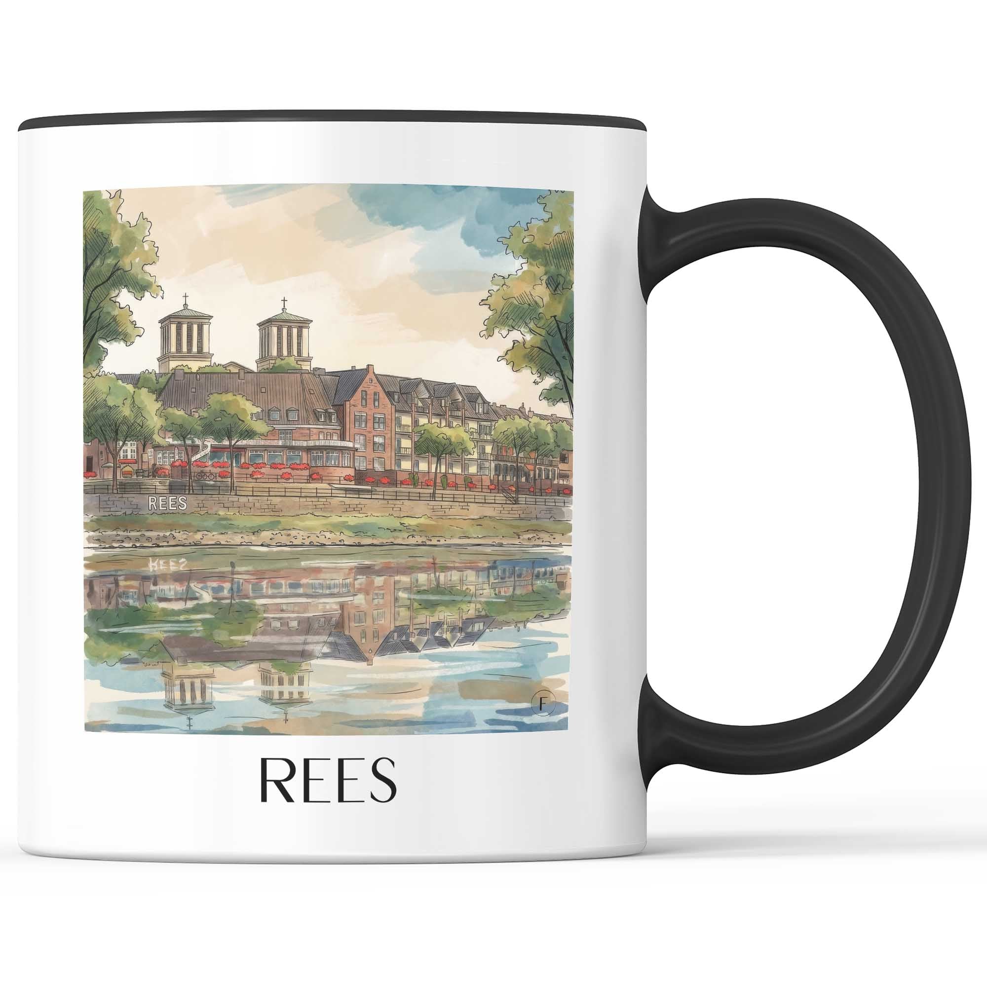 rees-niederrhein-deutschland-kaffeebecher-aquarell