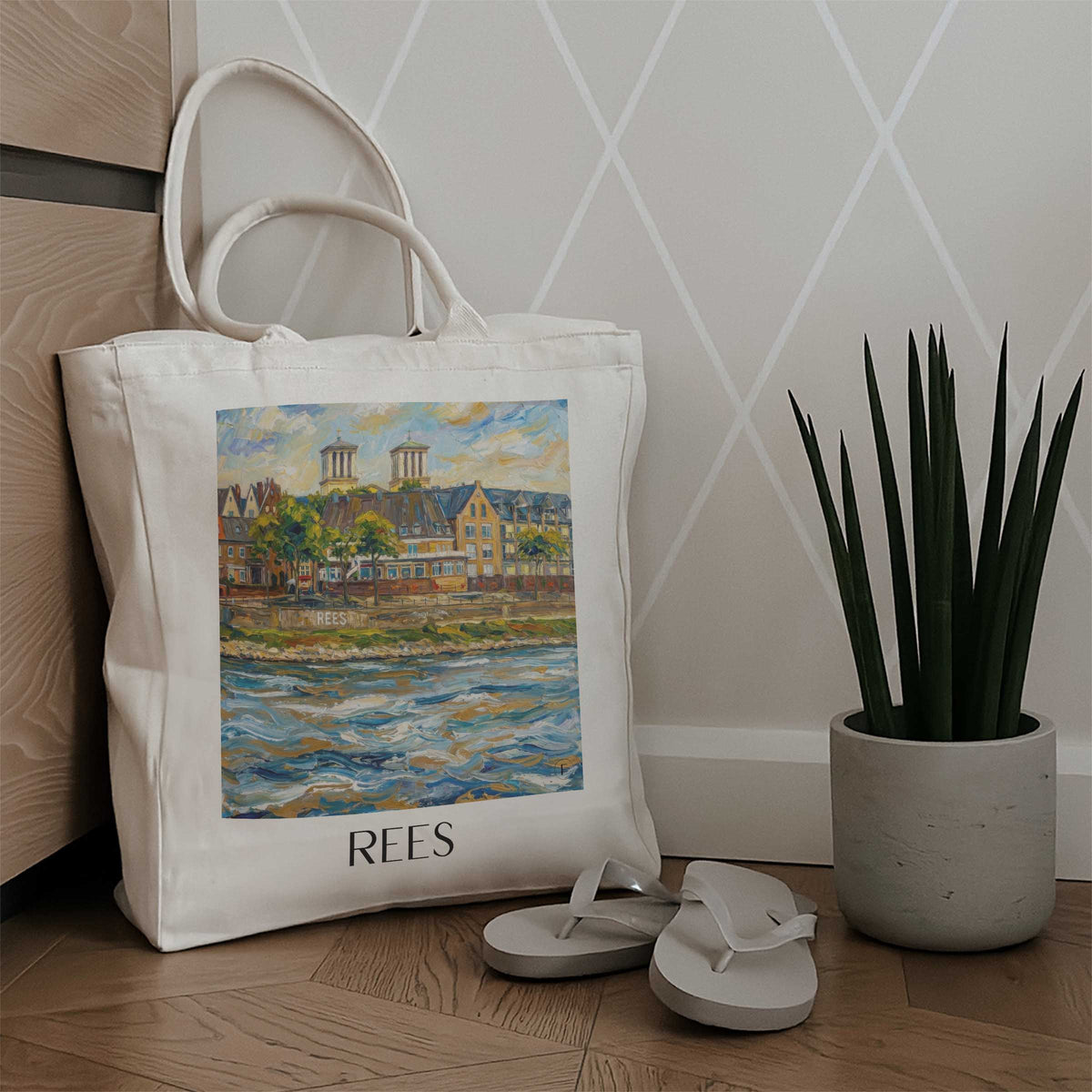 rees-niederrhein-deutschland-einkaufstasche-oil-painting-oelgemaelde