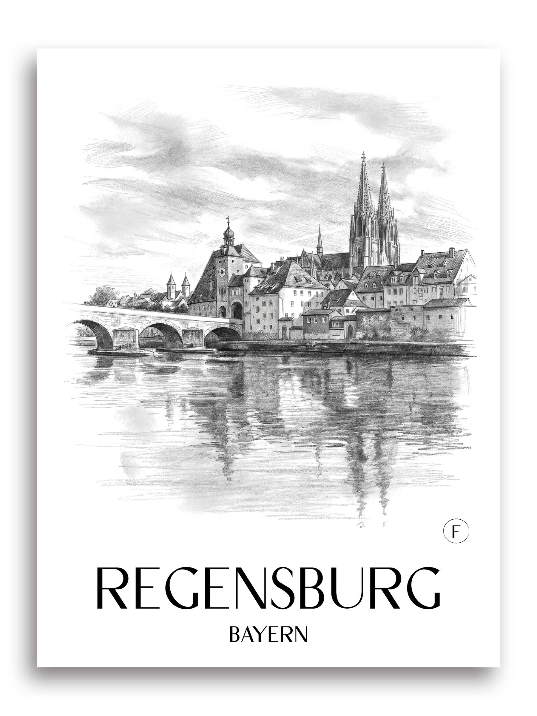 regensburg-bayern-deutschland-poster-bleistift-zeichnung-drawing