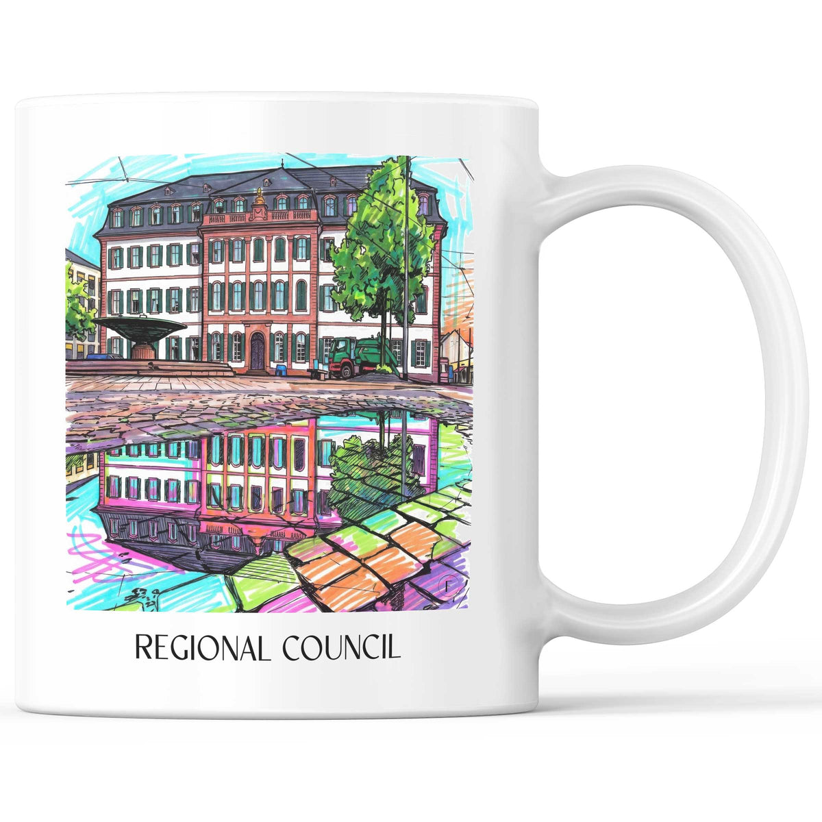 Regierungspräsidium Kaffeebecher - Darmstadt - Deutschland Becher - Kaffeetasse im Tag Graffiti Stil - favplace