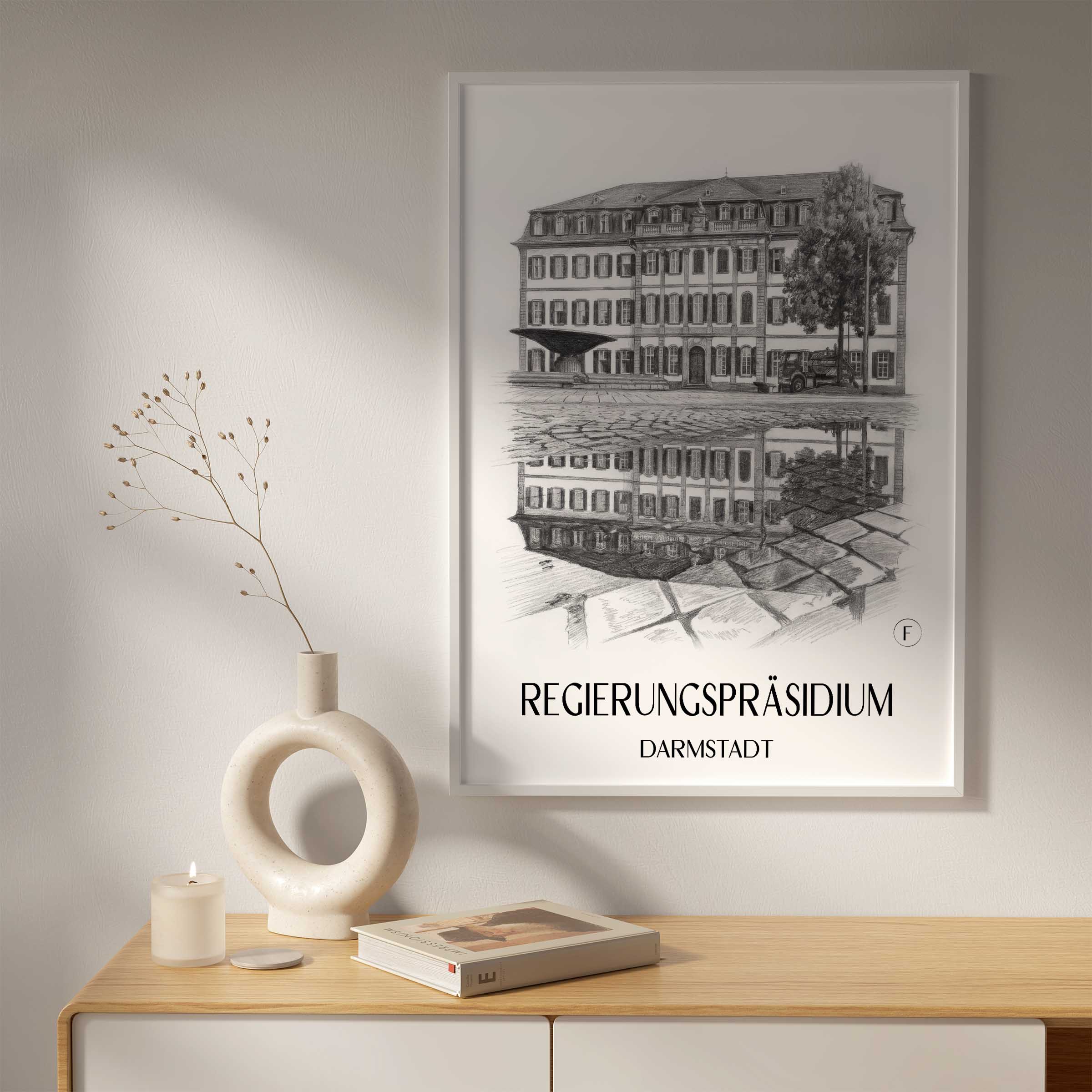 regierungspräsidium-darmstadt-deutschland-poster-bleistift-zeichnung-drawing