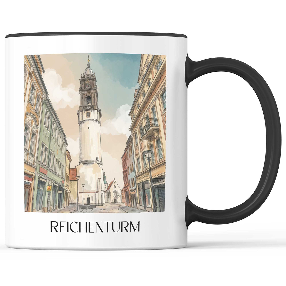 reichenturm--bautzen-deutschland-kaffeebecher-aquarell