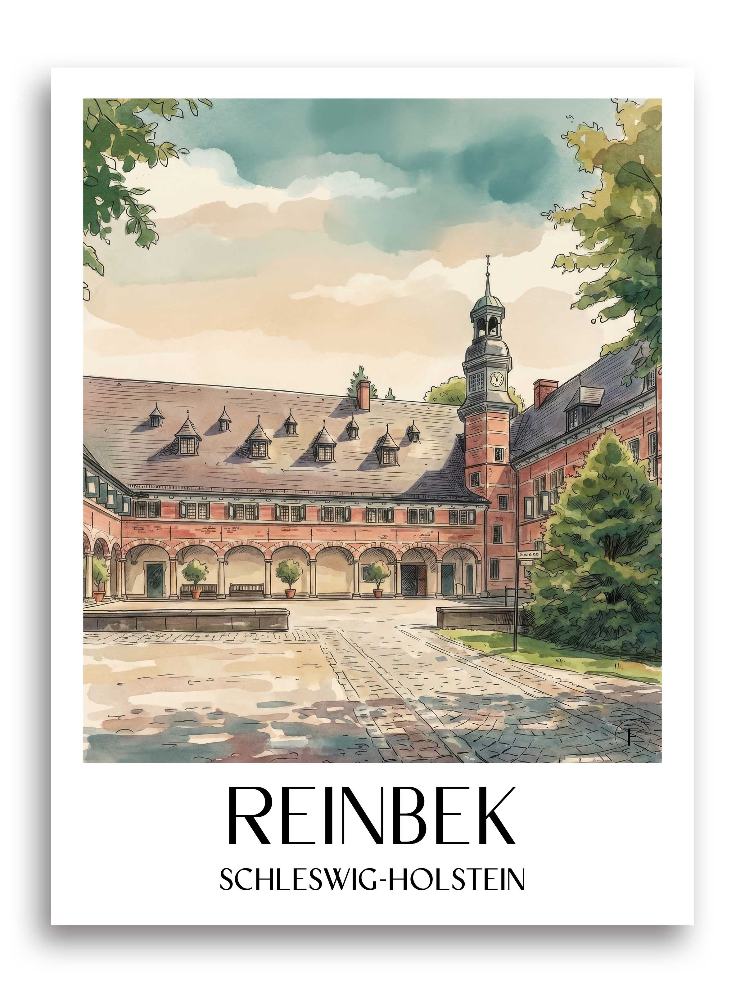 reinbek-schleswig-holstein-deutschland-poster-aquarell