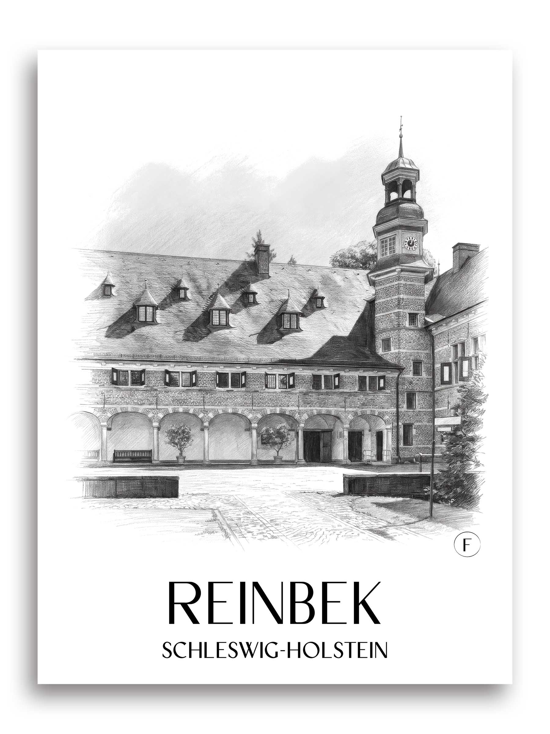 reinbek-schleswig-holstein-deutschland-poster-bleistift-zeichnung-drawing