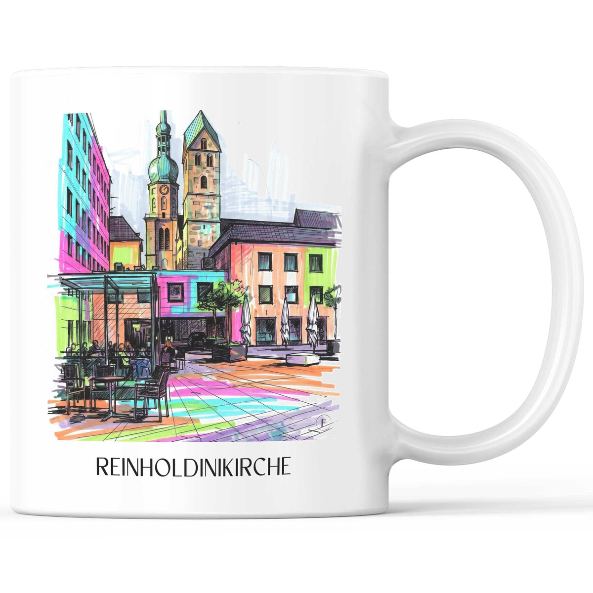 Reinholdinikirche Kaffeebecher - Dortmund - Deutschland Becher - Kaffeetasse im Tag Graffiti Stil - favplace