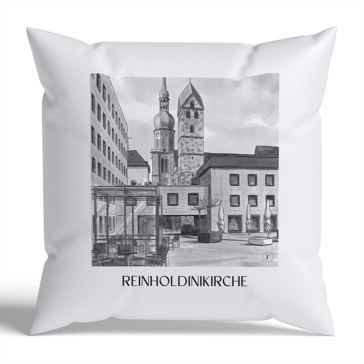 reinholdinikirche-dortmund-deutschland-kissenbezug-aquarell-schwarz-weiss