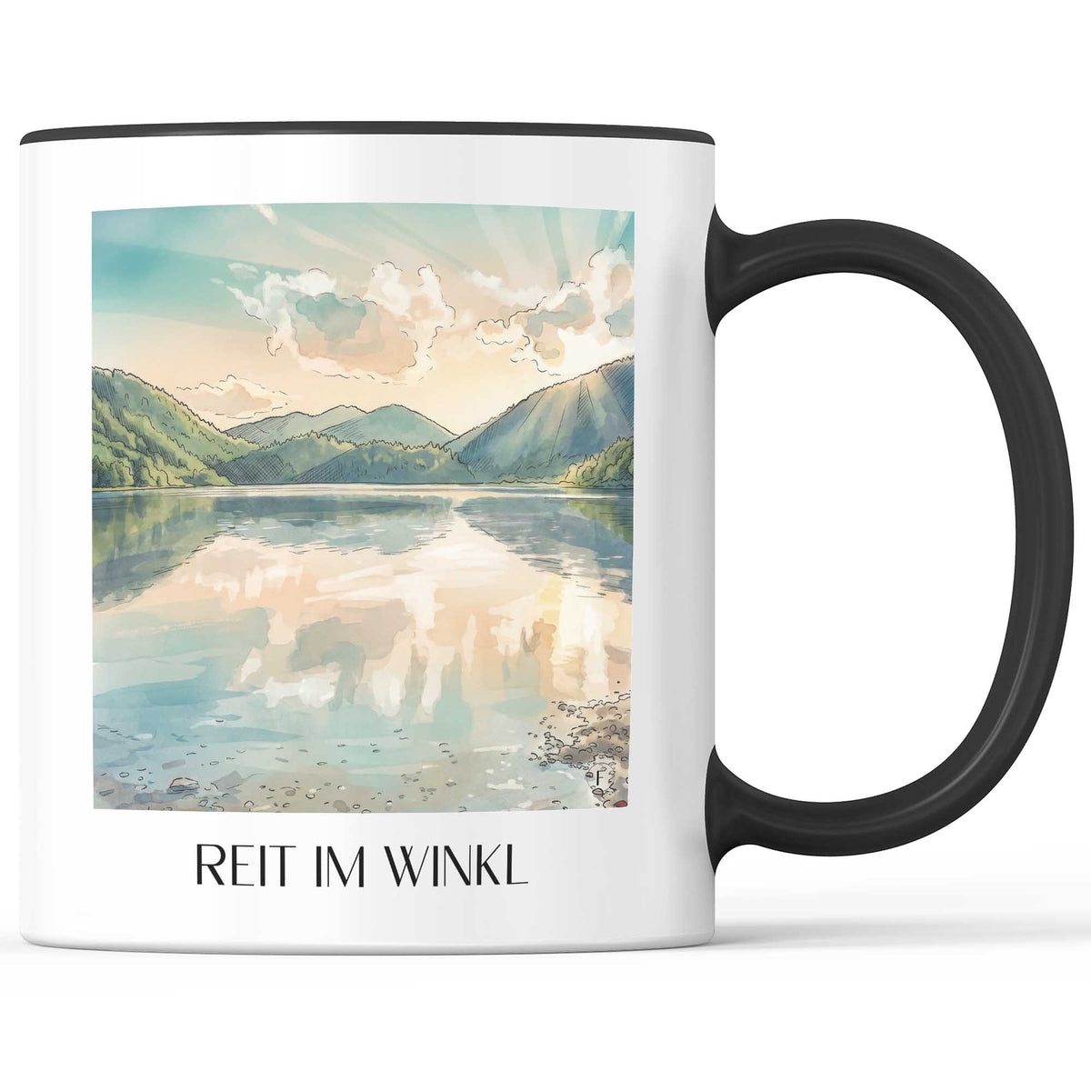 Reit im Winkl Kaffeebecher - Chiemgau - Deutschland Becher - Kaffeetasse im Aquarell Stil - favplace