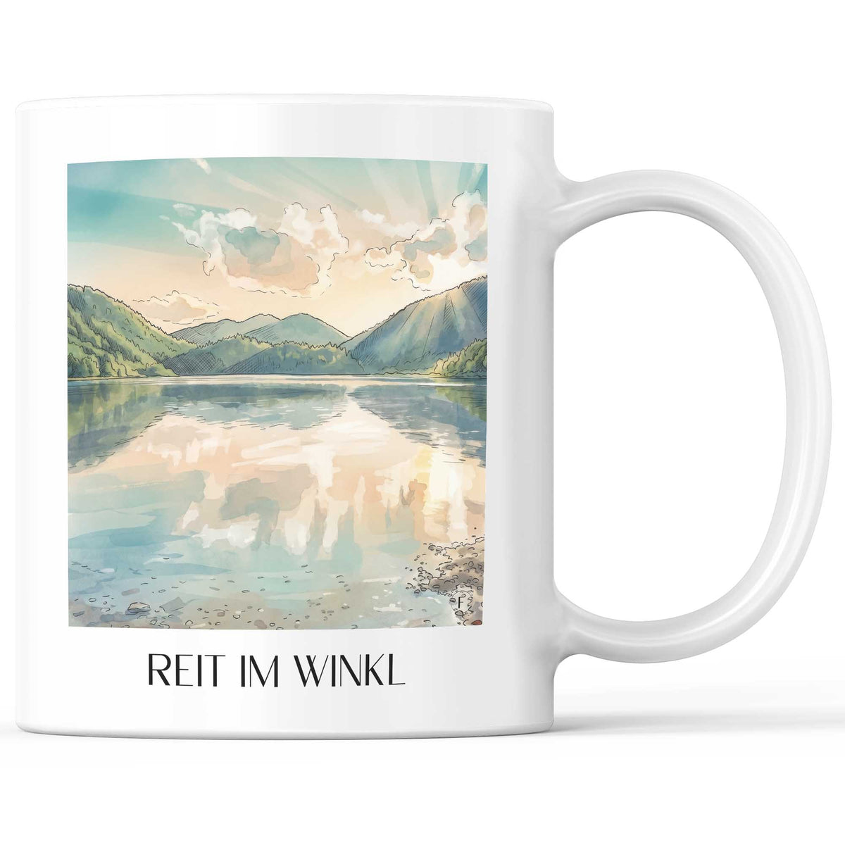 Reit im Winkl Kaffeebecher - Chiemgau - Deutschland Becher - Kaffeetasse im Aquarell Stil - favplace