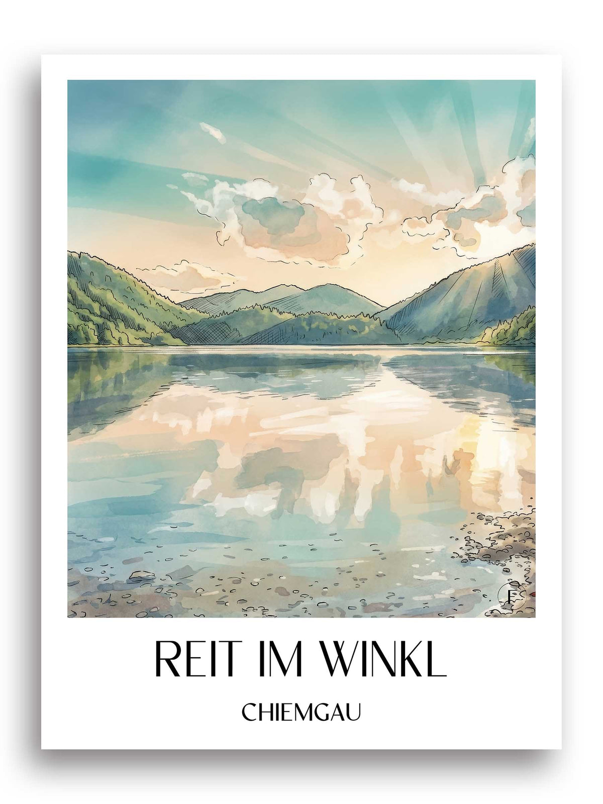 reit-im-winkl-chiemgau-deutschland-poster-aquarell