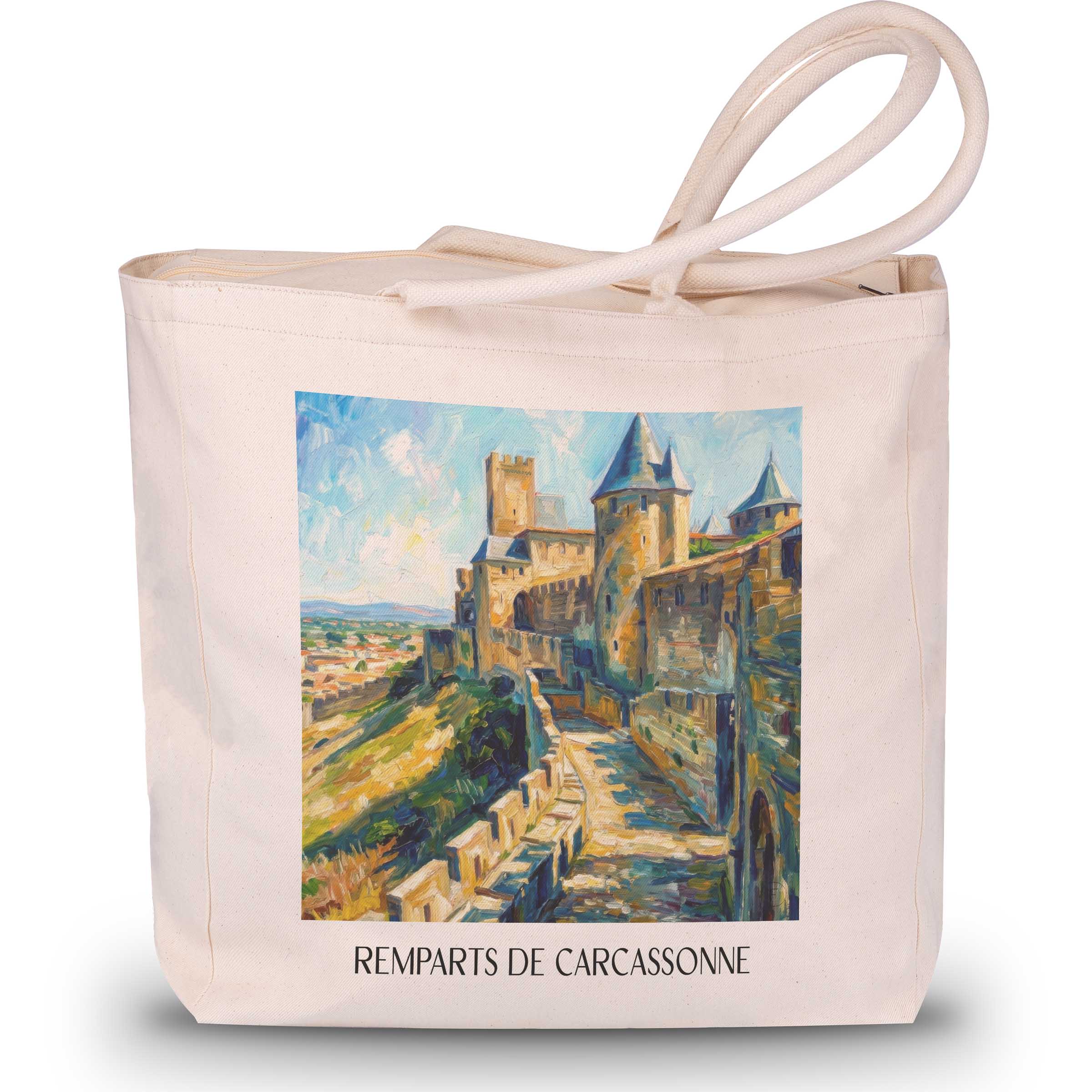 remparts-de-carcassonne-okzitanien-frankreich-einkaufstasche-oil-painting-oelgemaelde