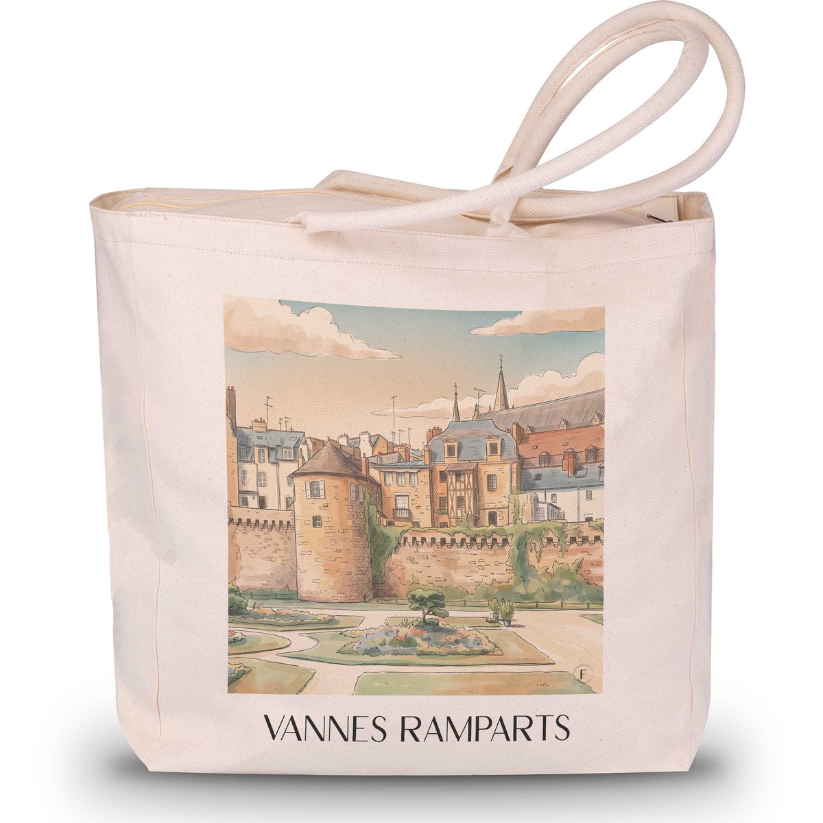 Remparts de Vannes Shopping Tasche - Golfe du Morbihan - Frankreich Tote Bag - Einkaufstasche im Aquarell Stil - favplace