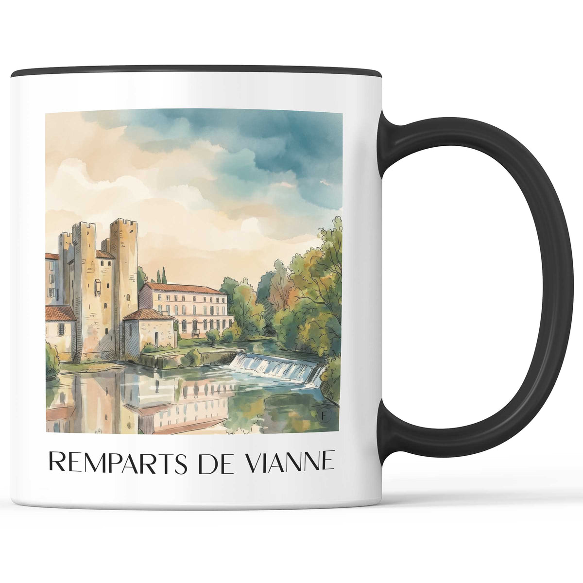 remparts-de-vianne-vianne-frankreich-kaffeebecher-aquarell