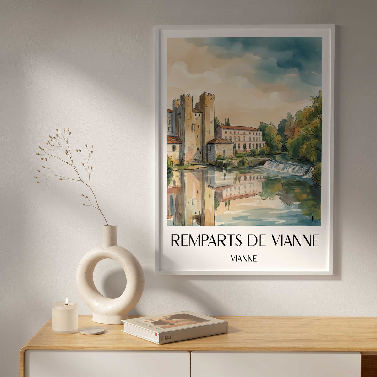 remparts-de-vianne-vianne-frankreich-poster-aquarell