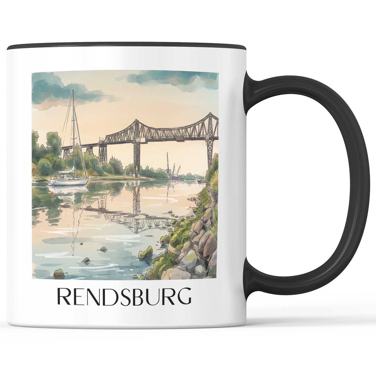 rendsburg-mittelholstein-deutschland-kaffeebecher-aquarell