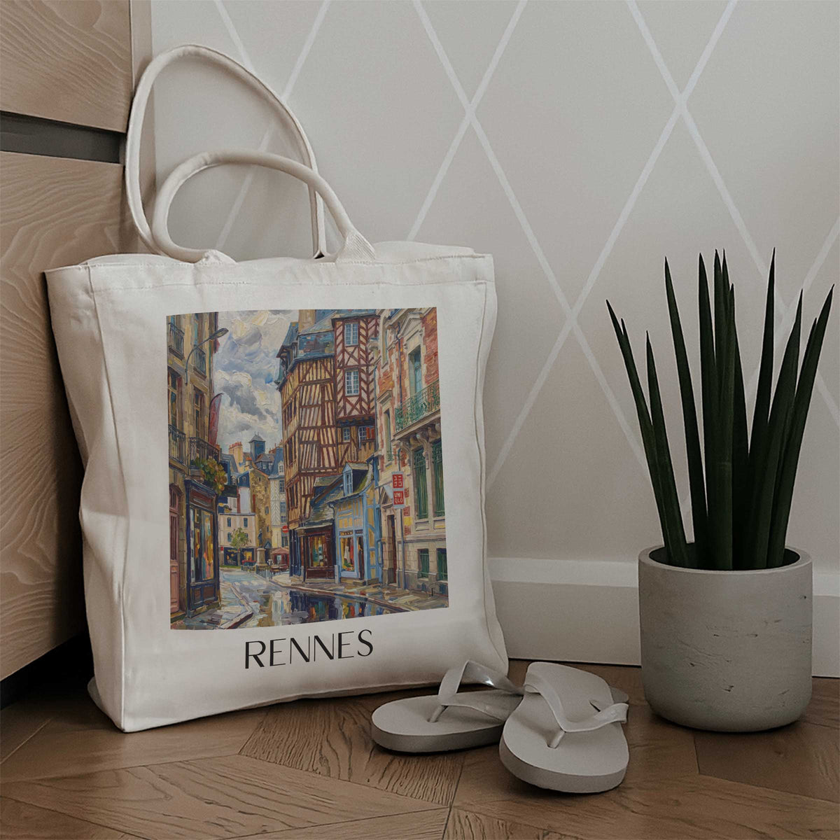 rennes-ille-et-vilaine-frankreich-einkaufstasche-oil-painting-oelgemaelde
