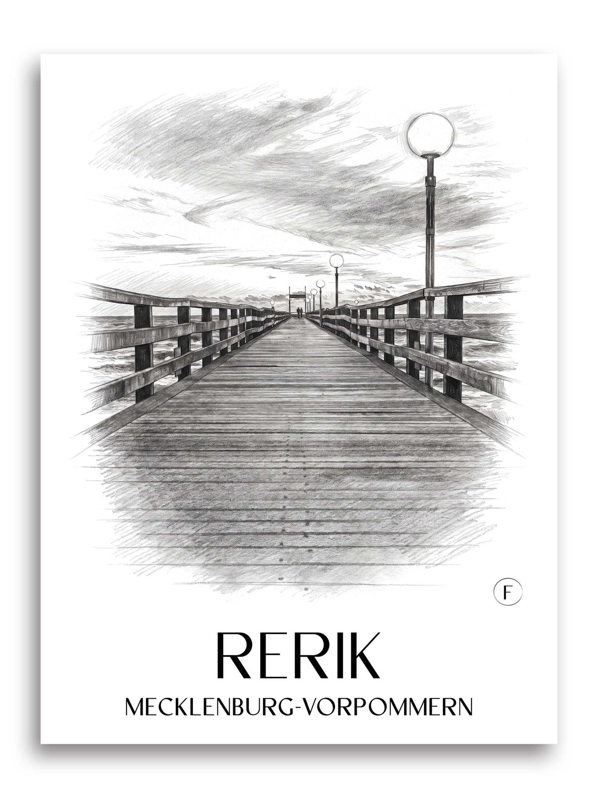 Rerik Poster - Mecklenburg-Vorpommern - Deutschland Kunstdruck - Zeichnung von A4 bis A1
