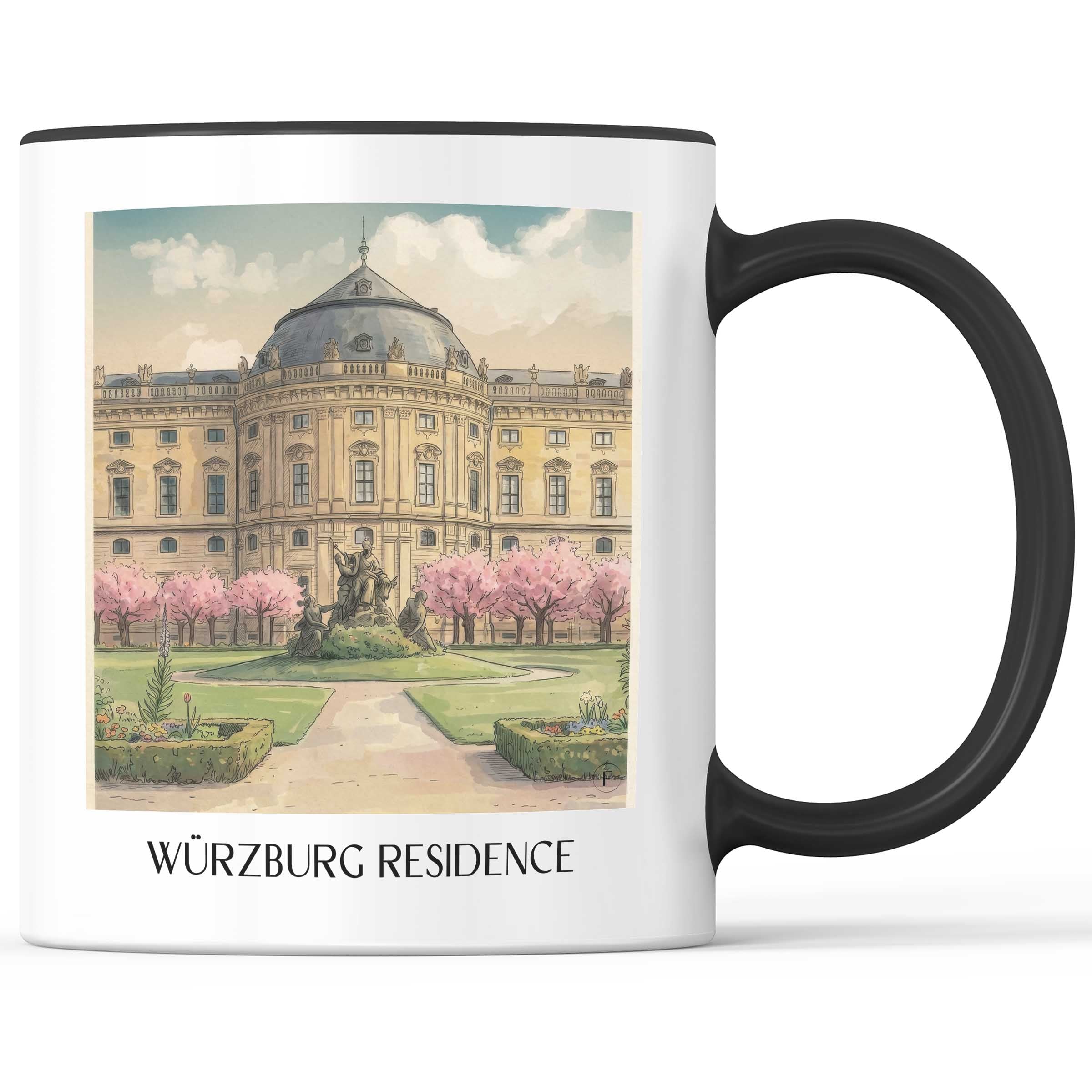 Residenz Würzburg Kaffeebecher - Franken - Deutschland Becher - Kaffeetasse im Aquarell Stil - favplace