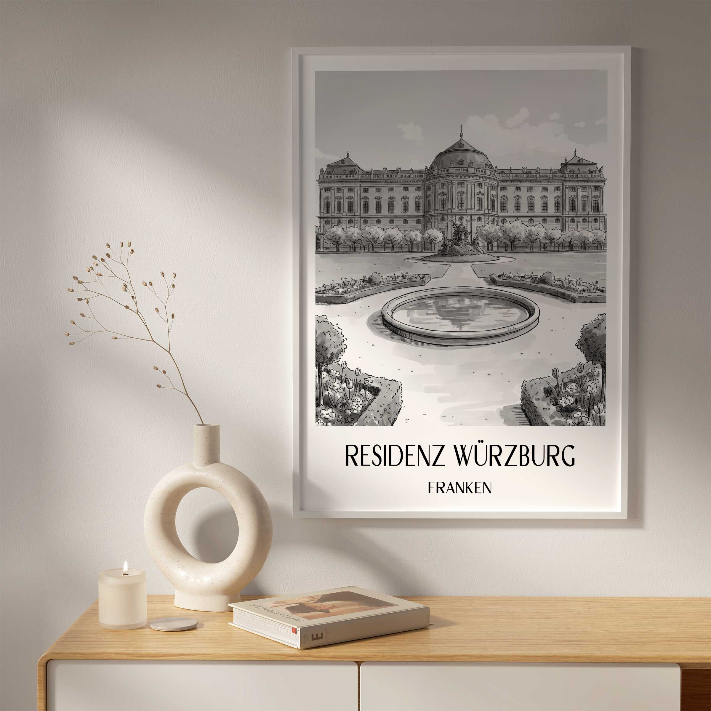 residenz-würzburg-franken-deutschland-poster-aquarell-schwarz-weiss