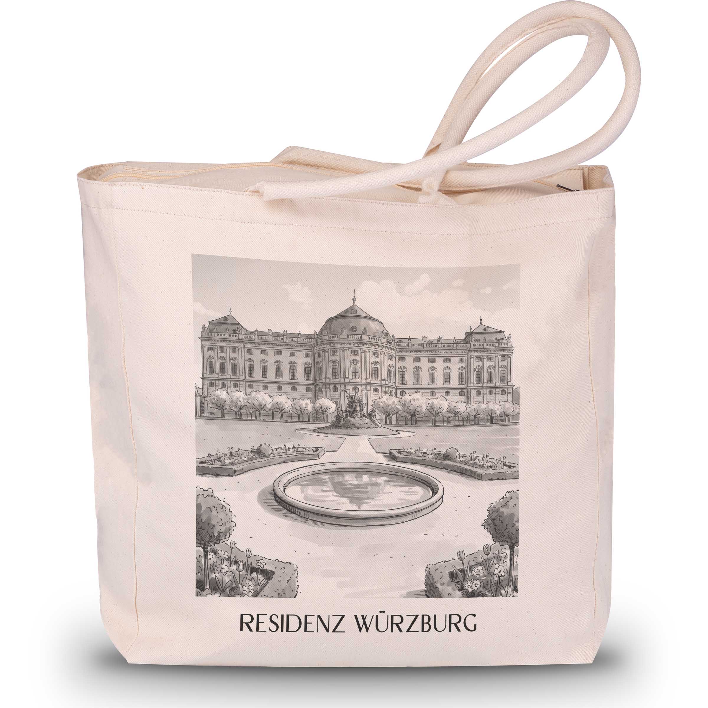 residenz-würzburg-franken-deutschland-einkaufstasche-aquarell-schwarz-weiss