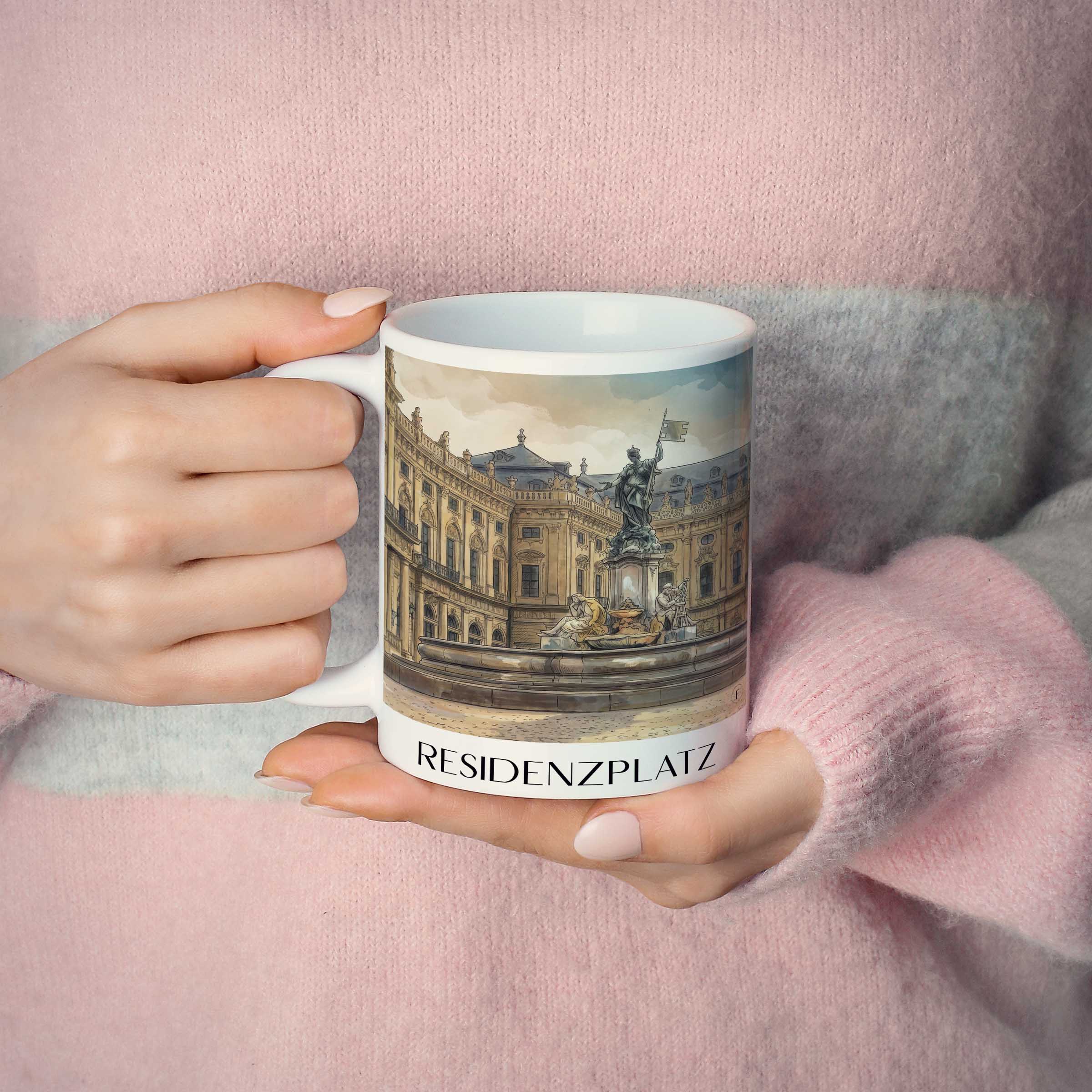 residenzplatz-würzburg-deutschland-kaffeebecher-aquarell