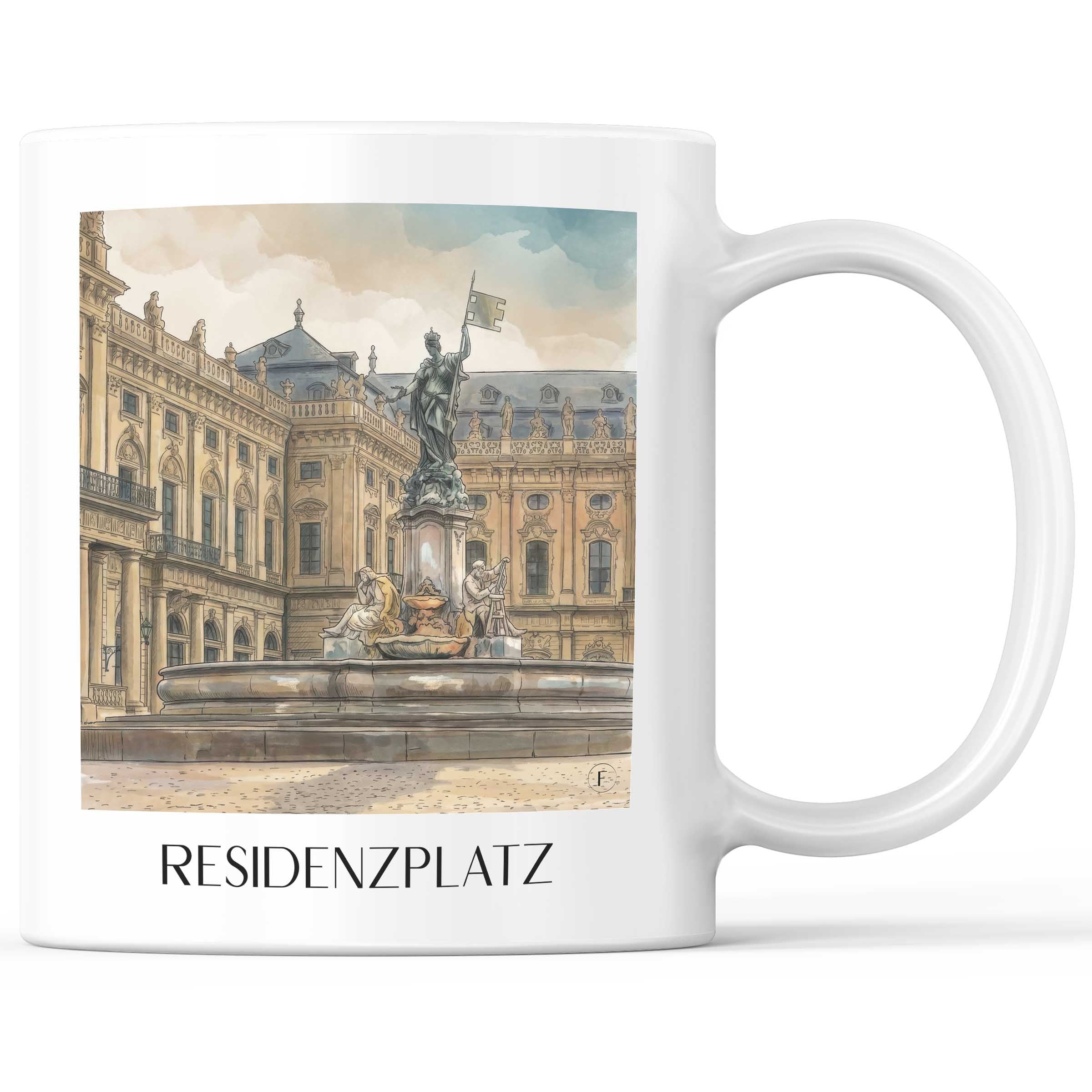 residenzplatz-würzburg-deutschland-kaffeebecher-aquarell