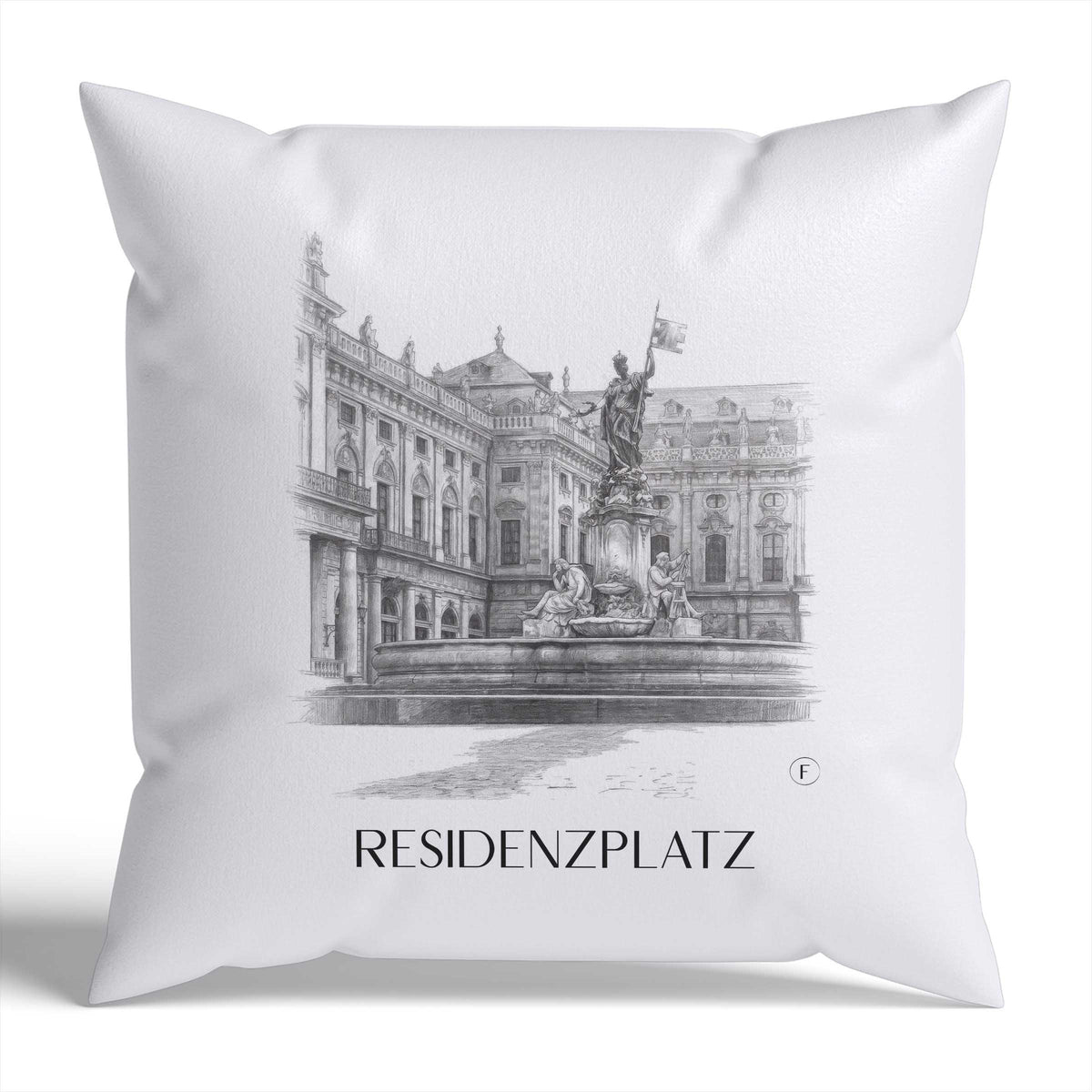 residenzplatz-würzburg-deutschland-kissenbezug-bleistift-zeichnung-drawing