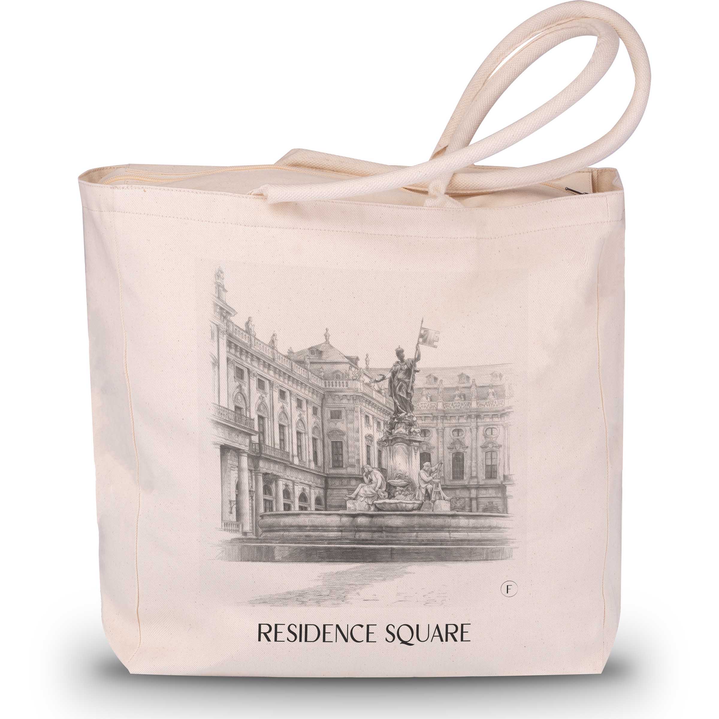 Residenzplatz Shopping Tasche - Würzburg - Deutschland Tote Bag - Einkaufstasche im Zeichnung Stil - favplace
