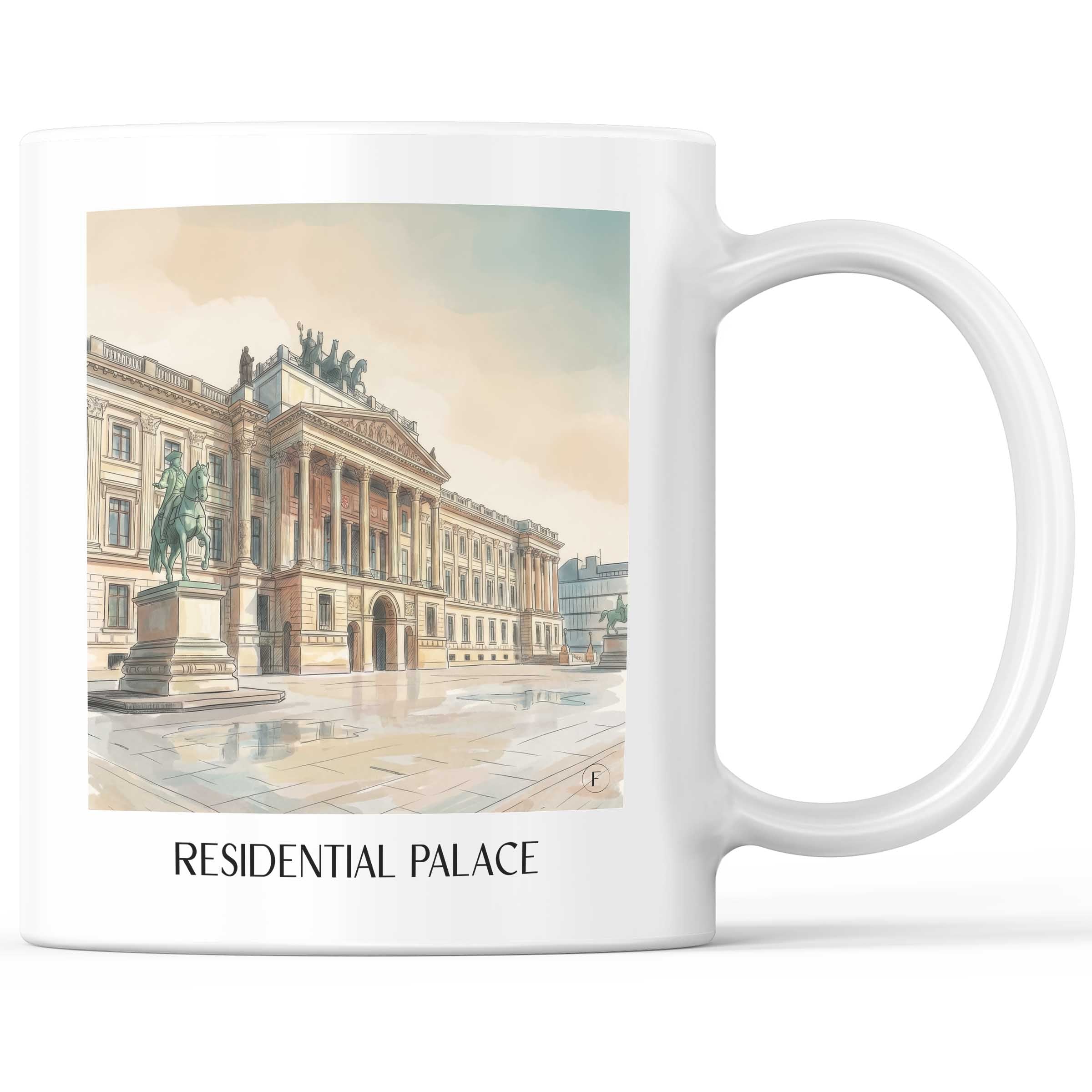 Residenzschloss Kaffeebecher - Braunschweig - Deutschland Becher - Kaffeetasse im Aquarell Stil - favplace