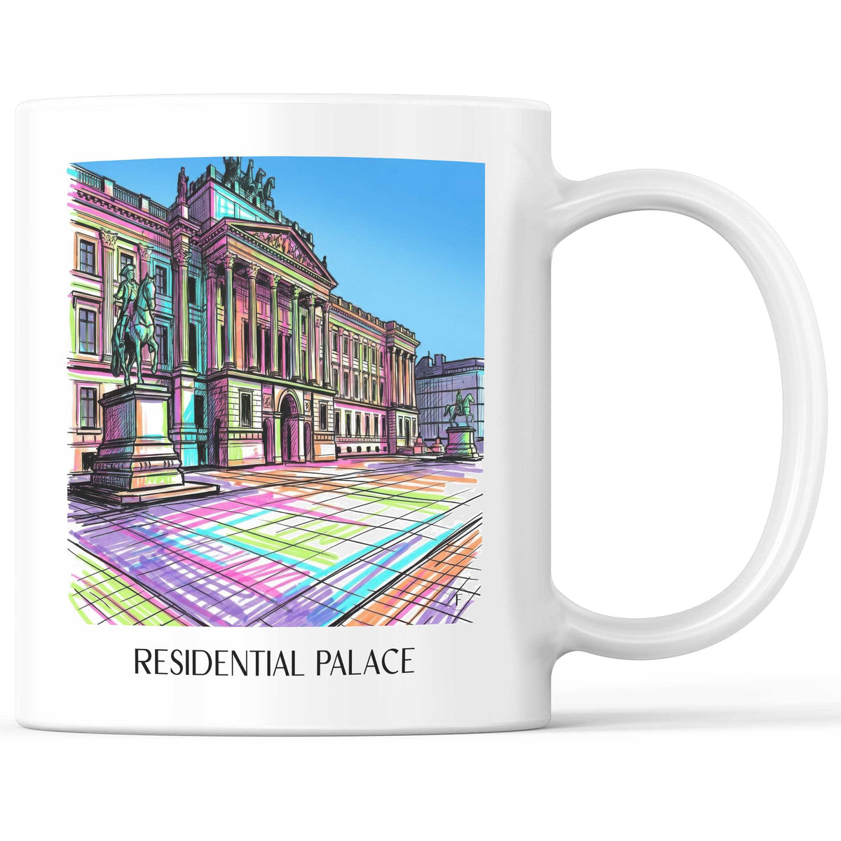 Residenzschloss Kaffeebecher - Braunschweig - Deutschland Becher - Kaffeetasse im Tag Graffiti Stil - favplace