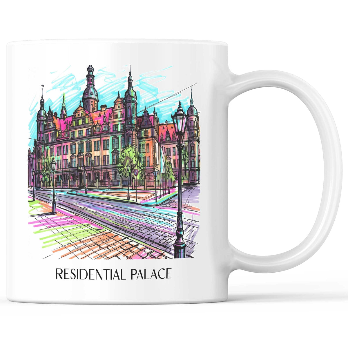 Residenzschloss Kaffeebecher - Dresden - Deutschland Becher - Kaffeetasse im Tag Graffiti Stil - favplace