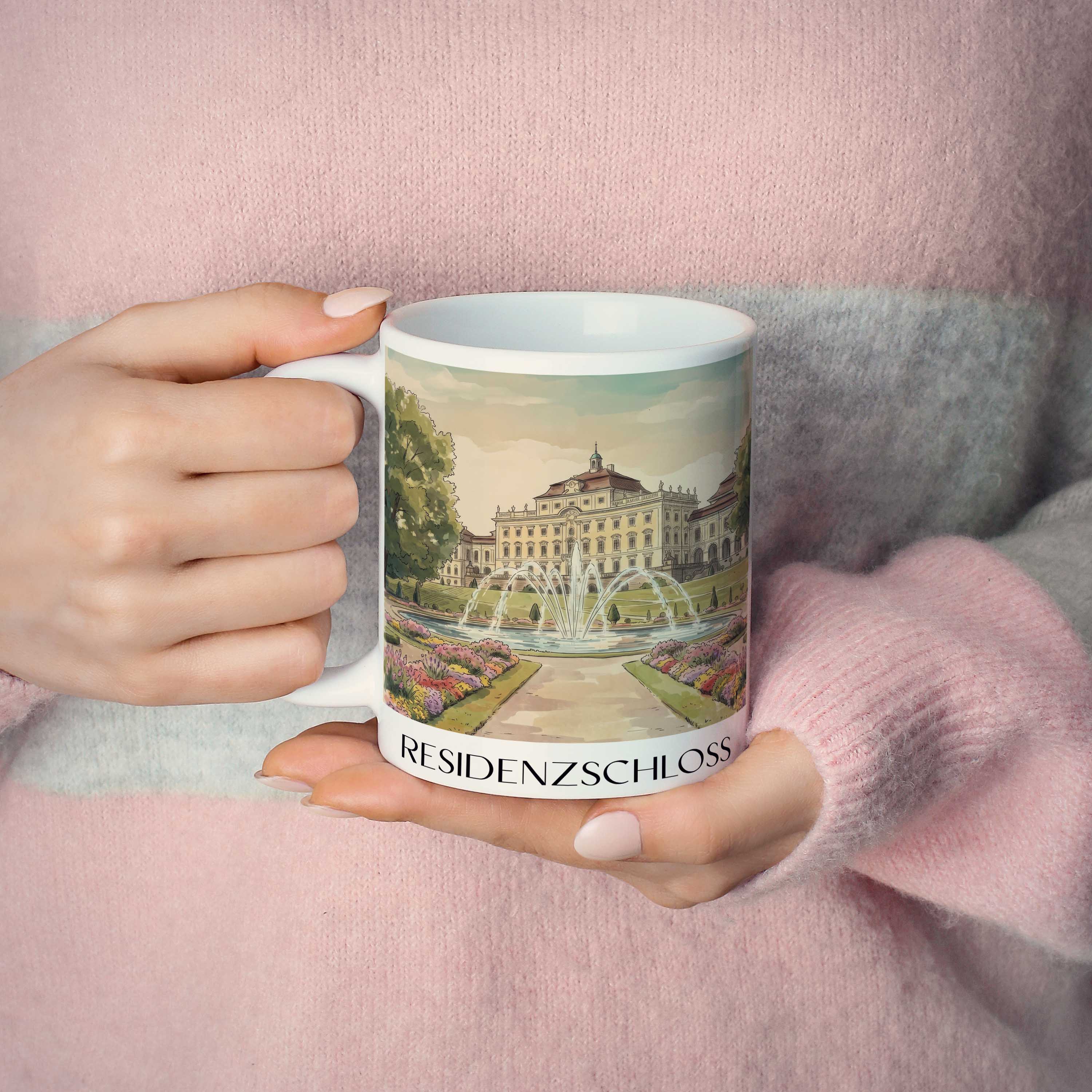 residenzschloss-ludwigsburg-deutschland-kaffeebecher-aquarell