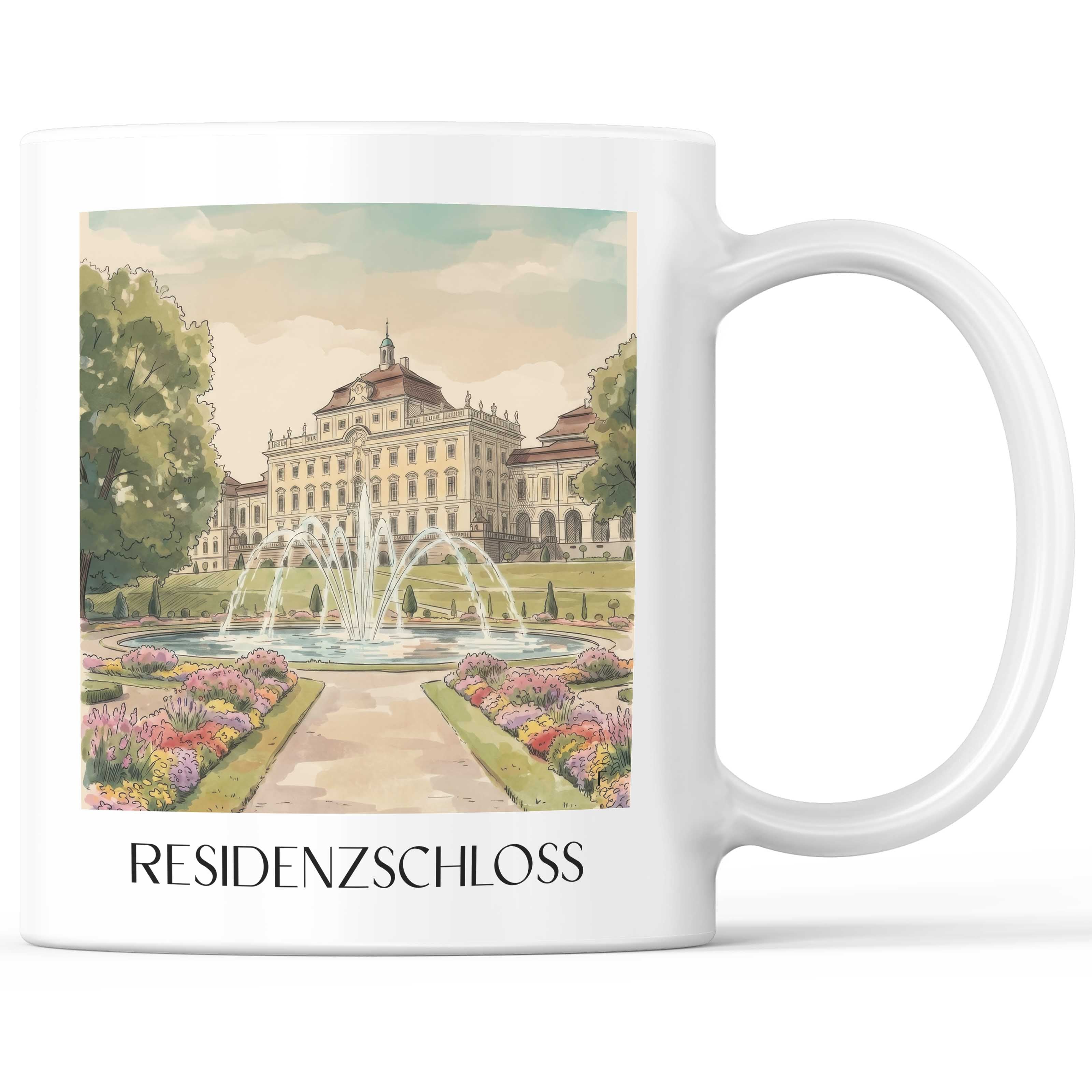 Residenzschloss Kaffeebecher - Ludwigsburg - Deutschland Becher - Kaffeetasse im Aquarell Stil - favplace