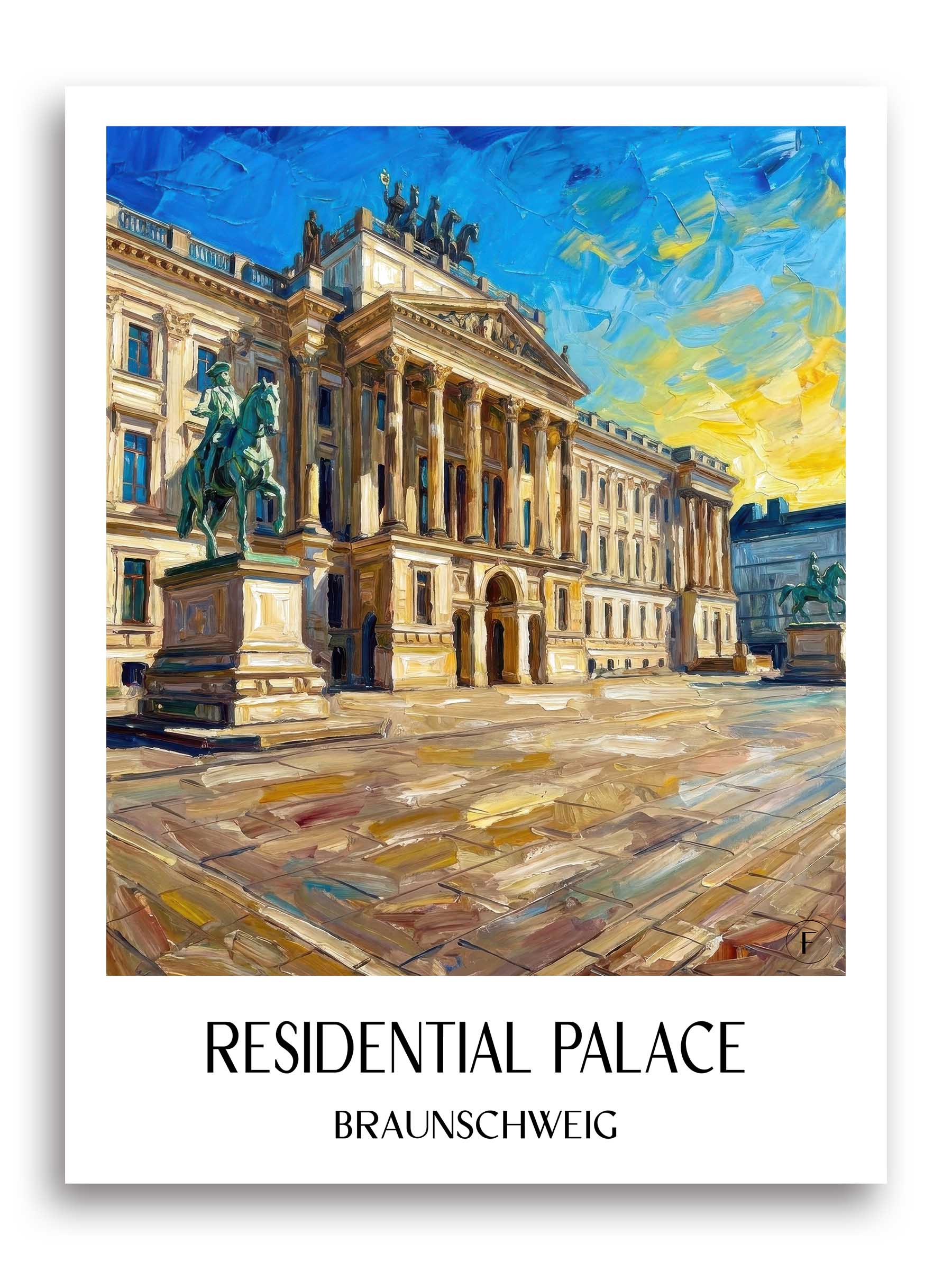 Residenzschloss Poster - Braunschweig - Deutschland Kunstdruck - Ölgemälde von A4 bis A1 - favplace