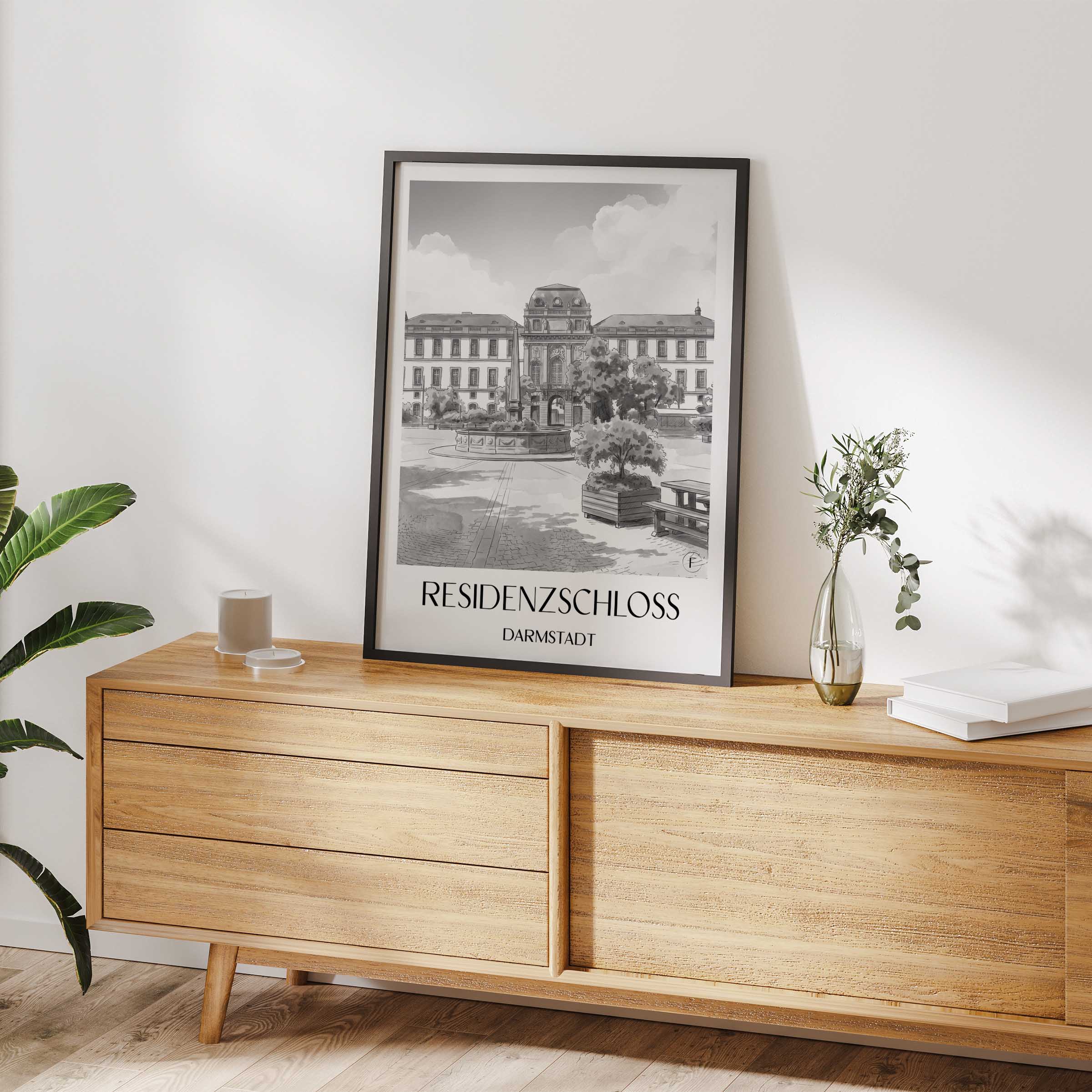 residenzschloss-darmstadt-deutschland-poster-aquarell-schwarz-weiss