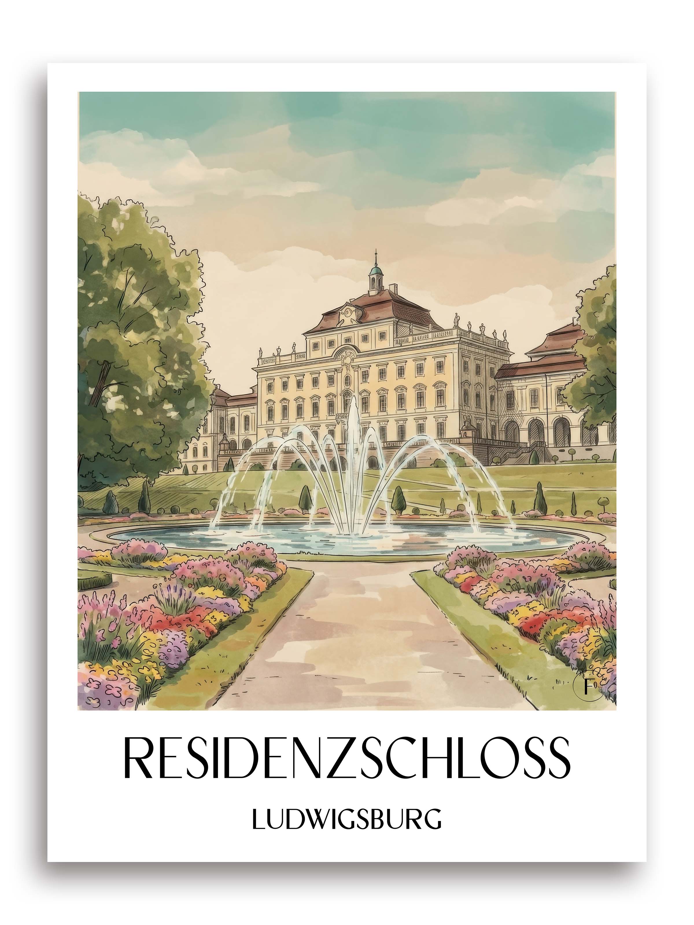 residenzschloss-ludwigsburg-deutschland-poster-aquarell