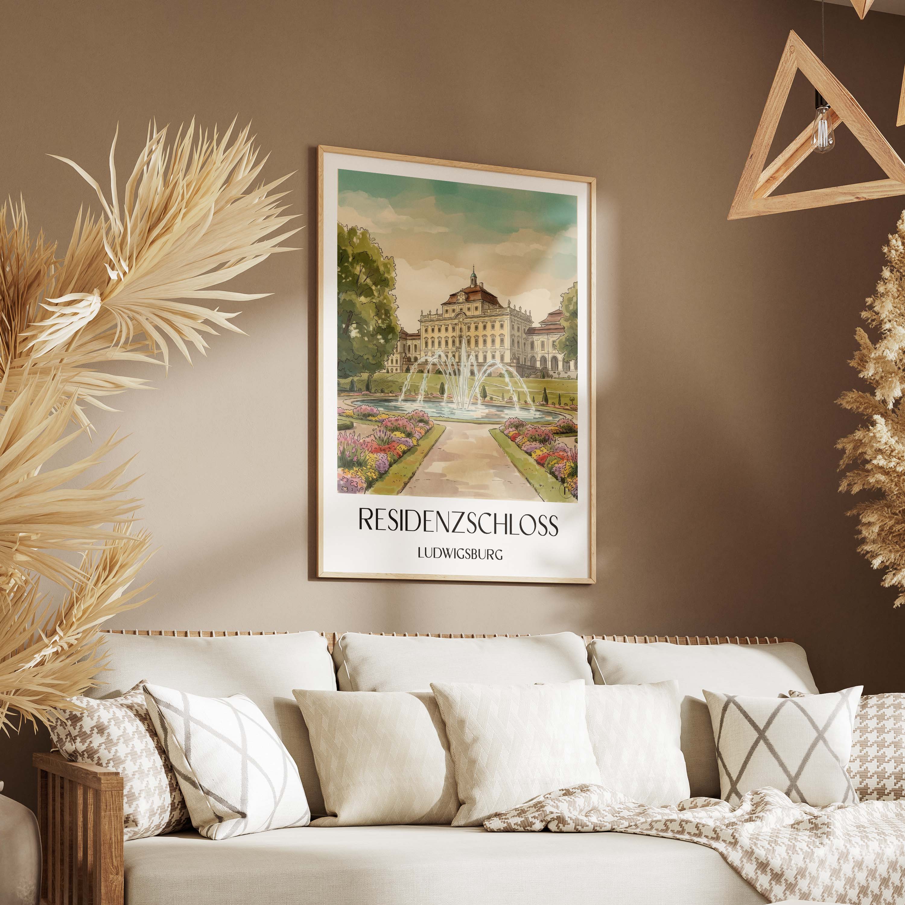 residenzschloss-ludwigsburg-deutschland-poster-aquarell