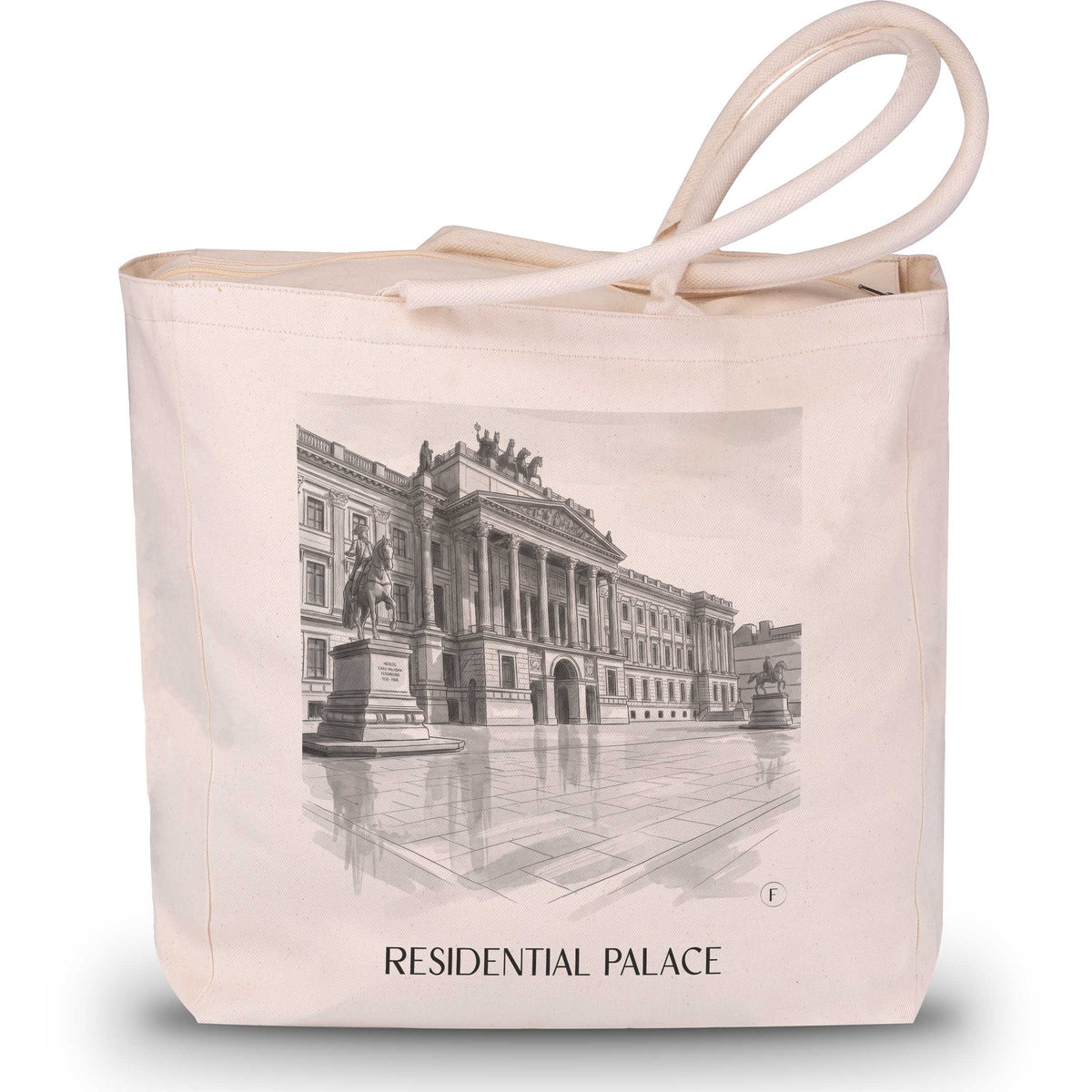 Residenzschloss Shopping Tasche - Braunschweig - Deutschland Tote Bag - Einkaufstasche im Aquarell Schwarz-Weiß Stil - favplace