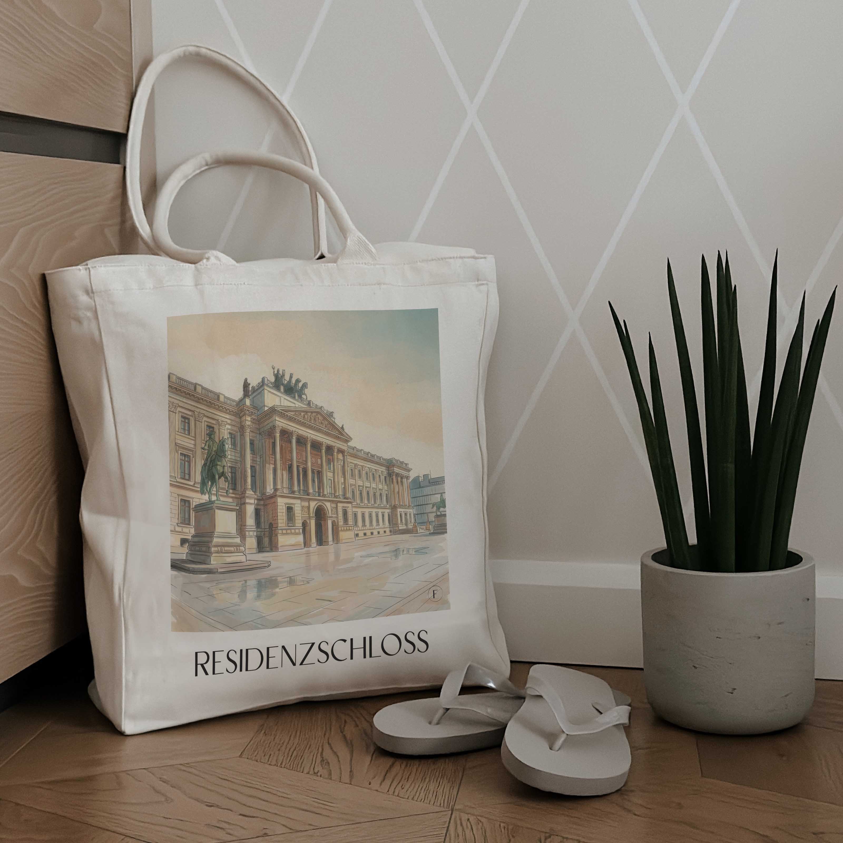 residenzschloss-braunschweig-deutschland-einkaufstasche-aquarell