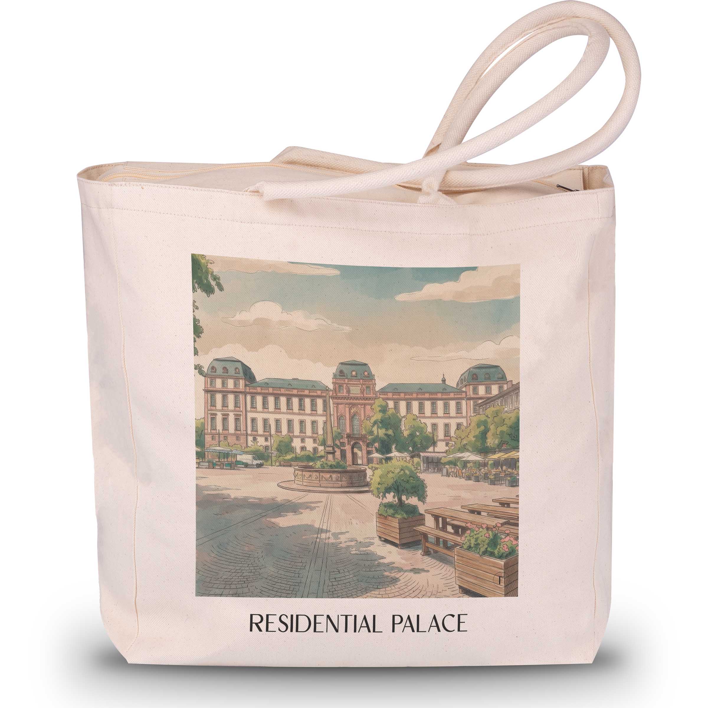Residenzschloss Shopping Tasche - Darmstadt - Deutschland Tote Bag - Einkaufstasche im Aquarell Stil - favplace