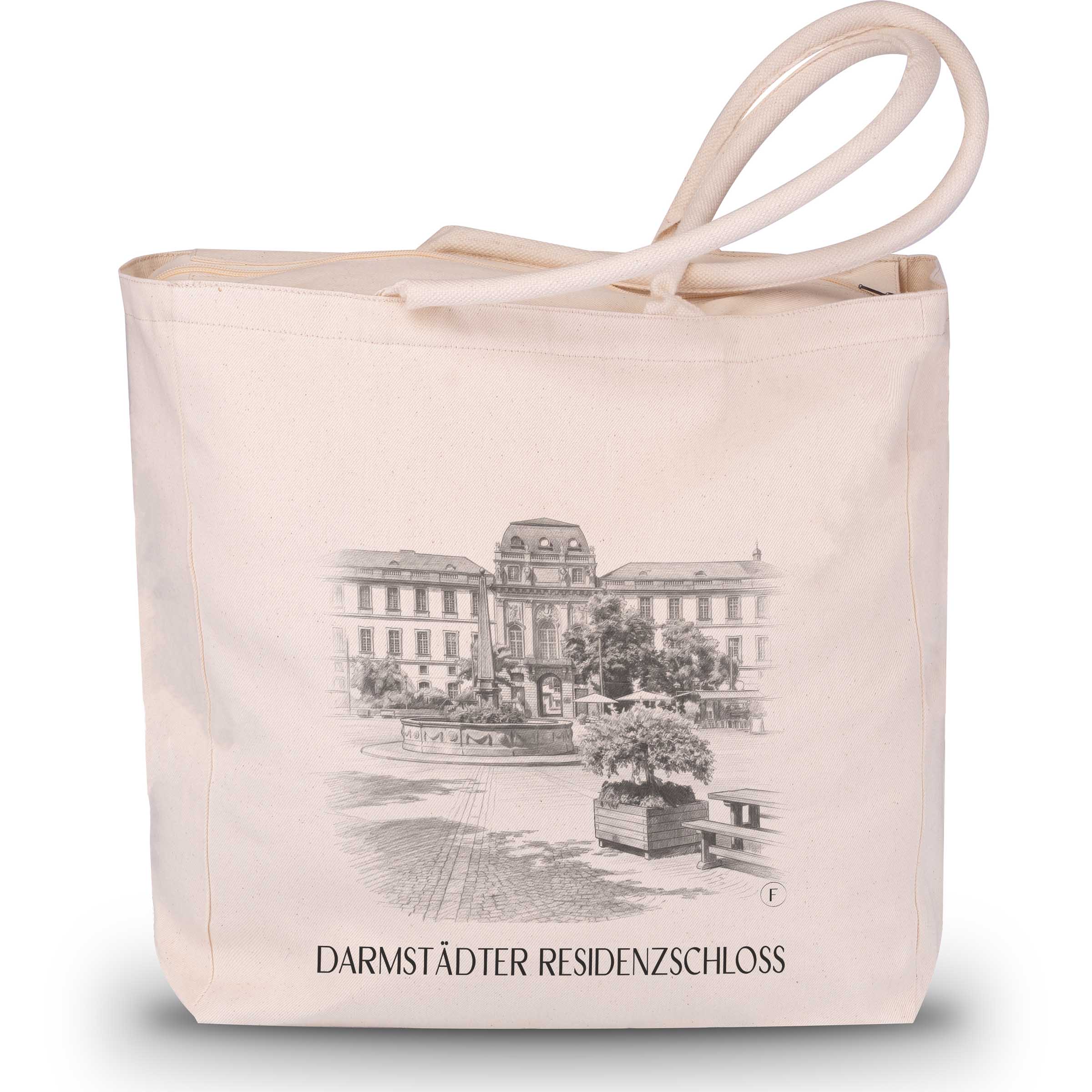 residenzschloss-darmstadt-deutschland-einkaufstasche-bleistift-zeichnung-drawing