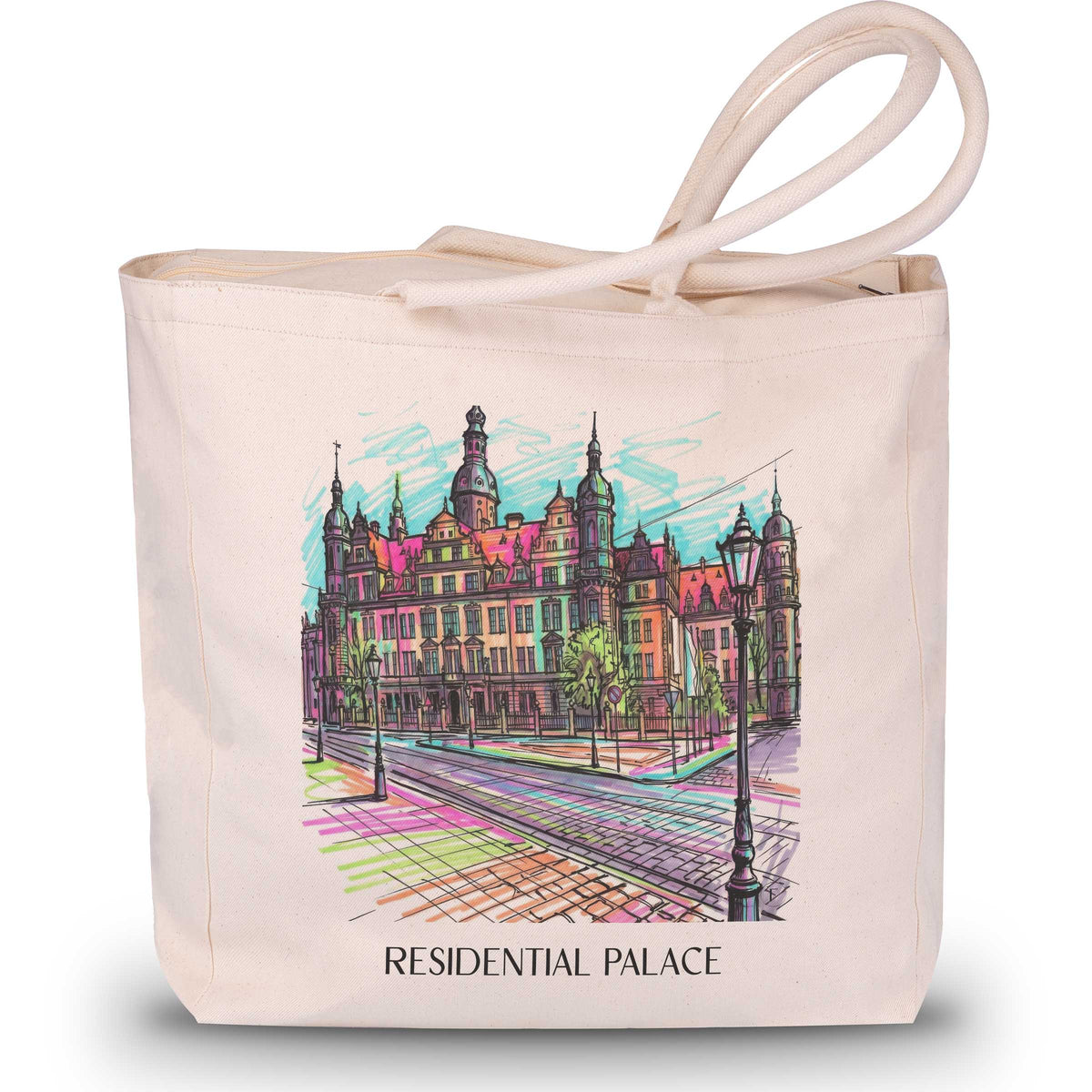Residenzschloss Shopping Tasche - Dresden - Deutschland Tote Bag - Einkaufstasche im Tag Graffiti Stil - favplace