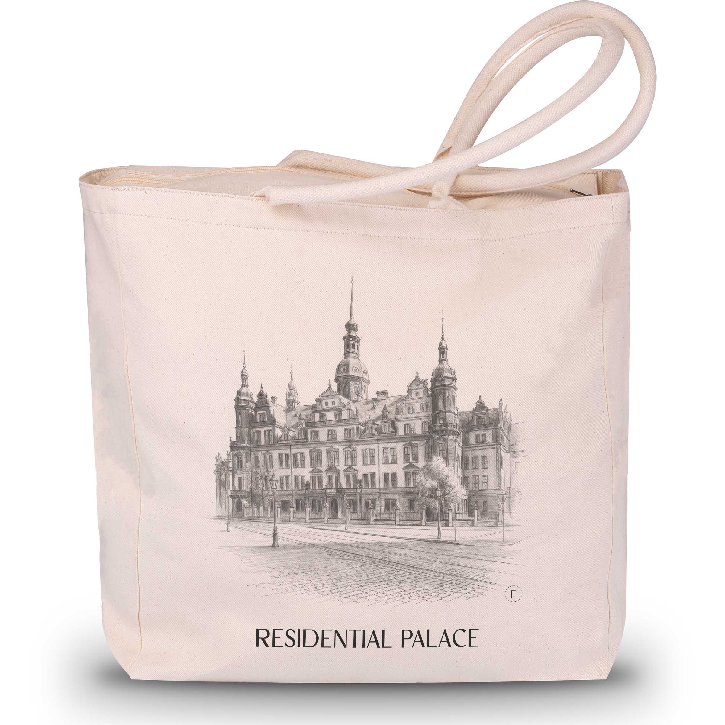 Residenzschloss Shopping Tasche - Dresden - Deutschland Tote Bag - Einkaufstasche im Zeichnung Stil