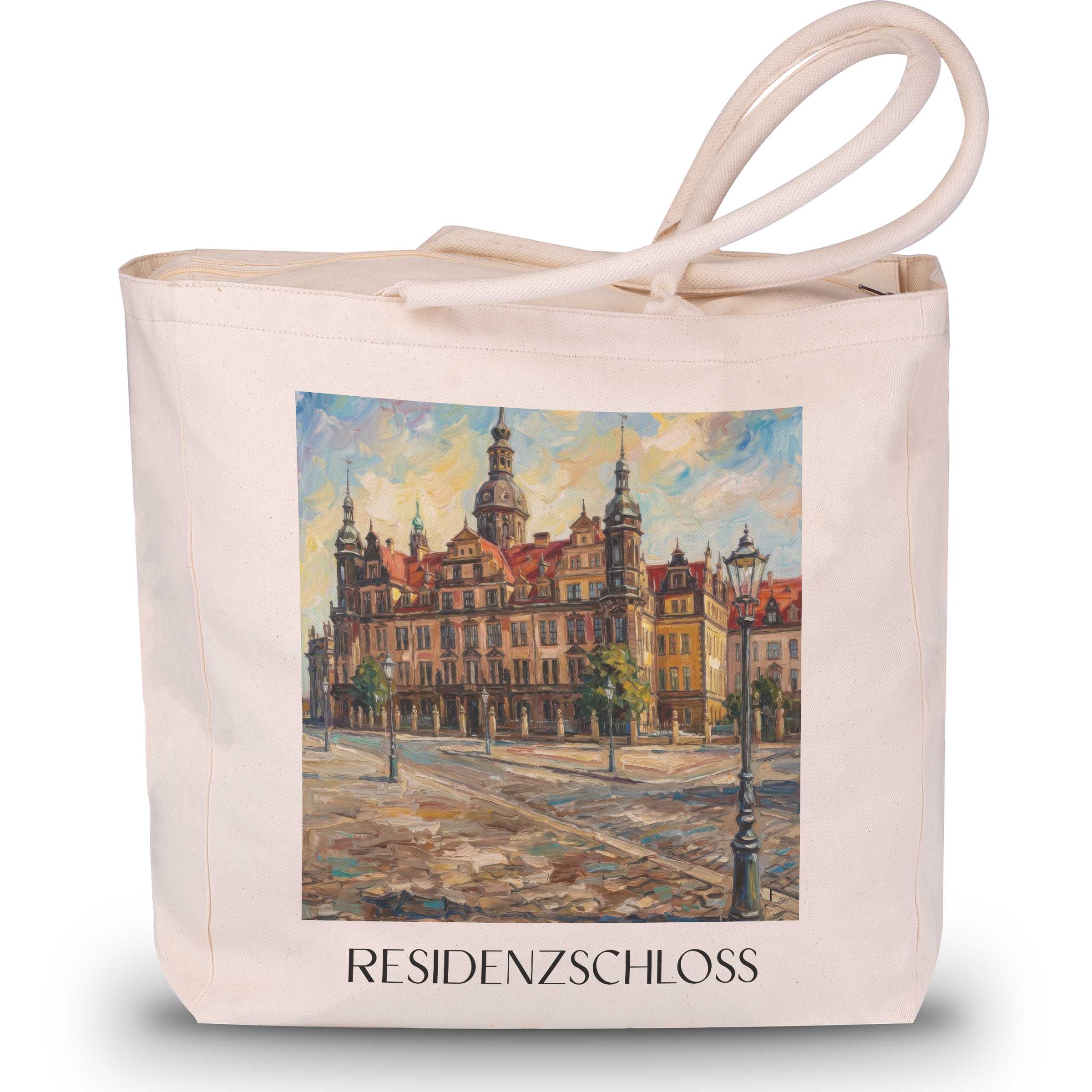 residenzschloss-dresden-deutschland-einkaufstasche-oil-painting-oelgemaelde