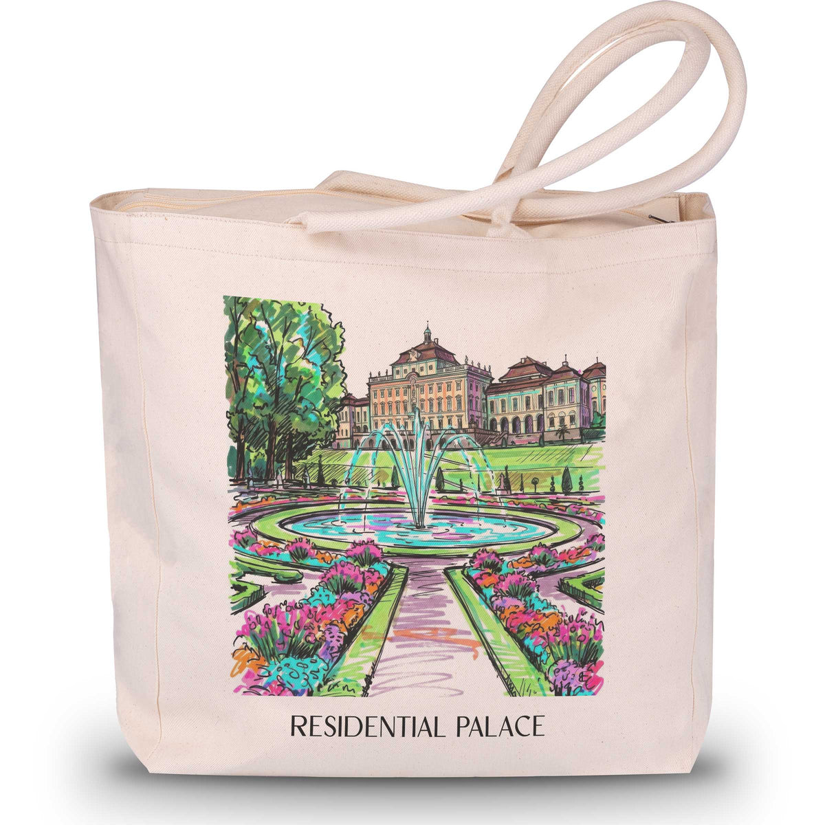 Residenzschloss Shopping Tasche - Ludwigsburg - Deutschland Tote Bag - Einkaufstasche im Tag Graffiti Stil - favplace