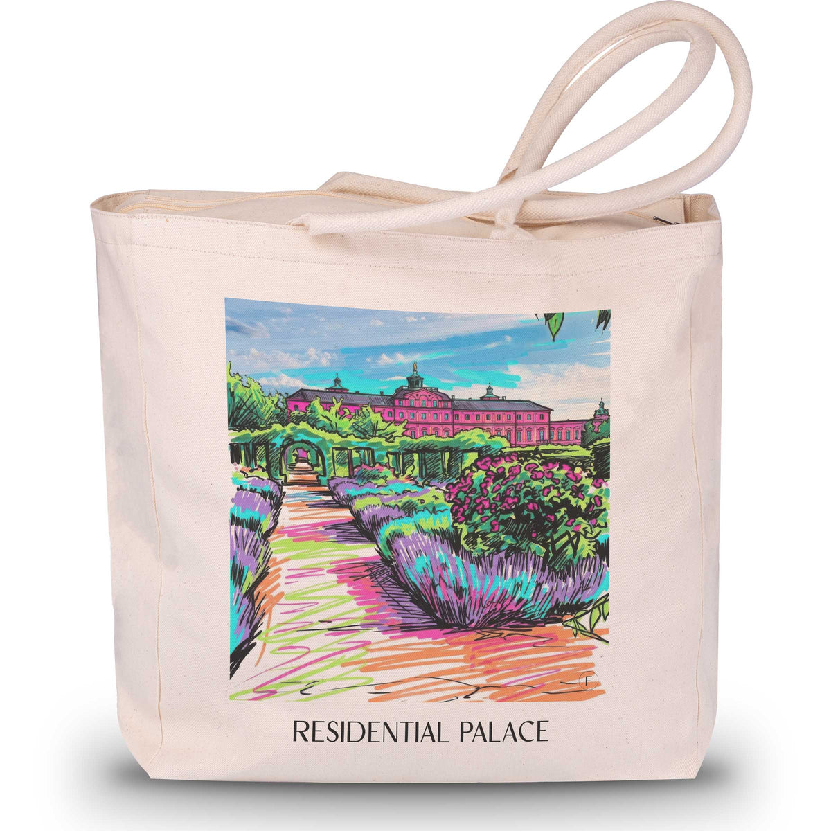 Residenzschloss Shopping Tasche - Rastatt - Deutschland Tote Bag - Einkaufstasche im Tag Graffiti Stil - favplace