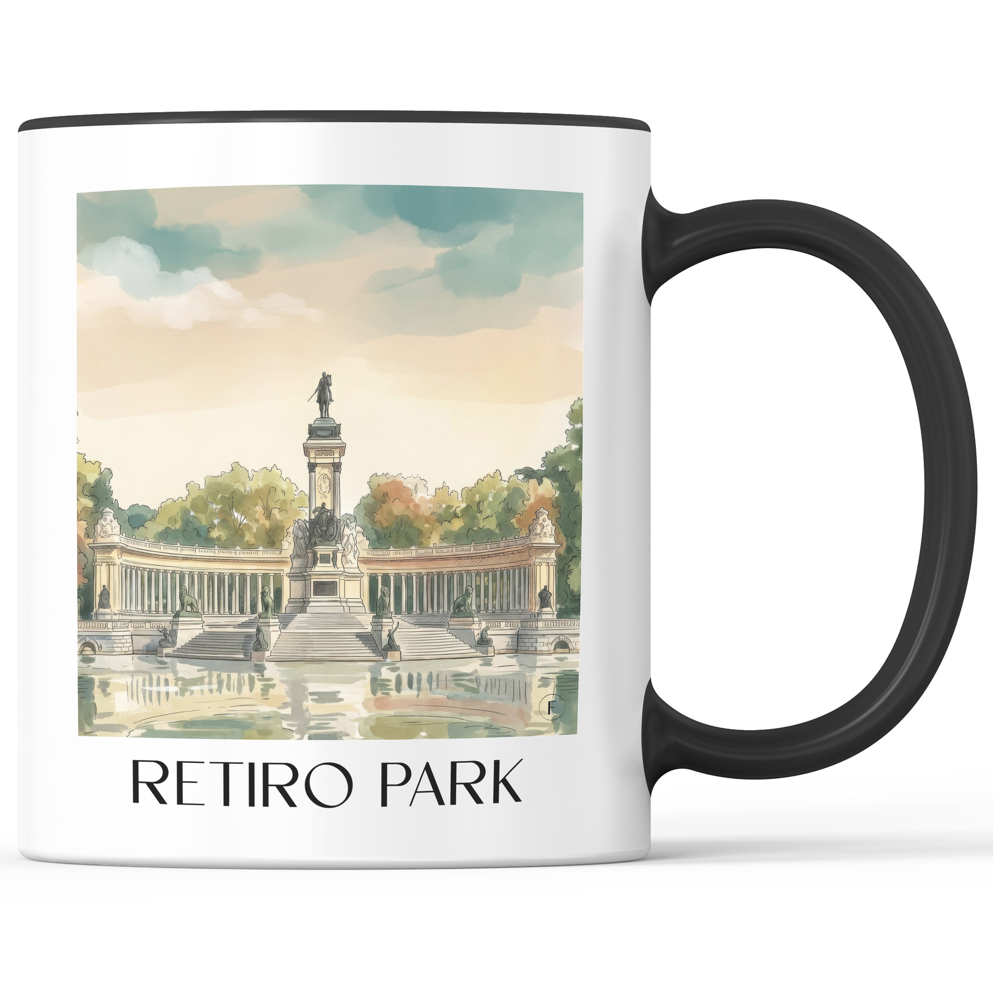 retiro-park-madrid-spanien-kaffeebecher-aquarell