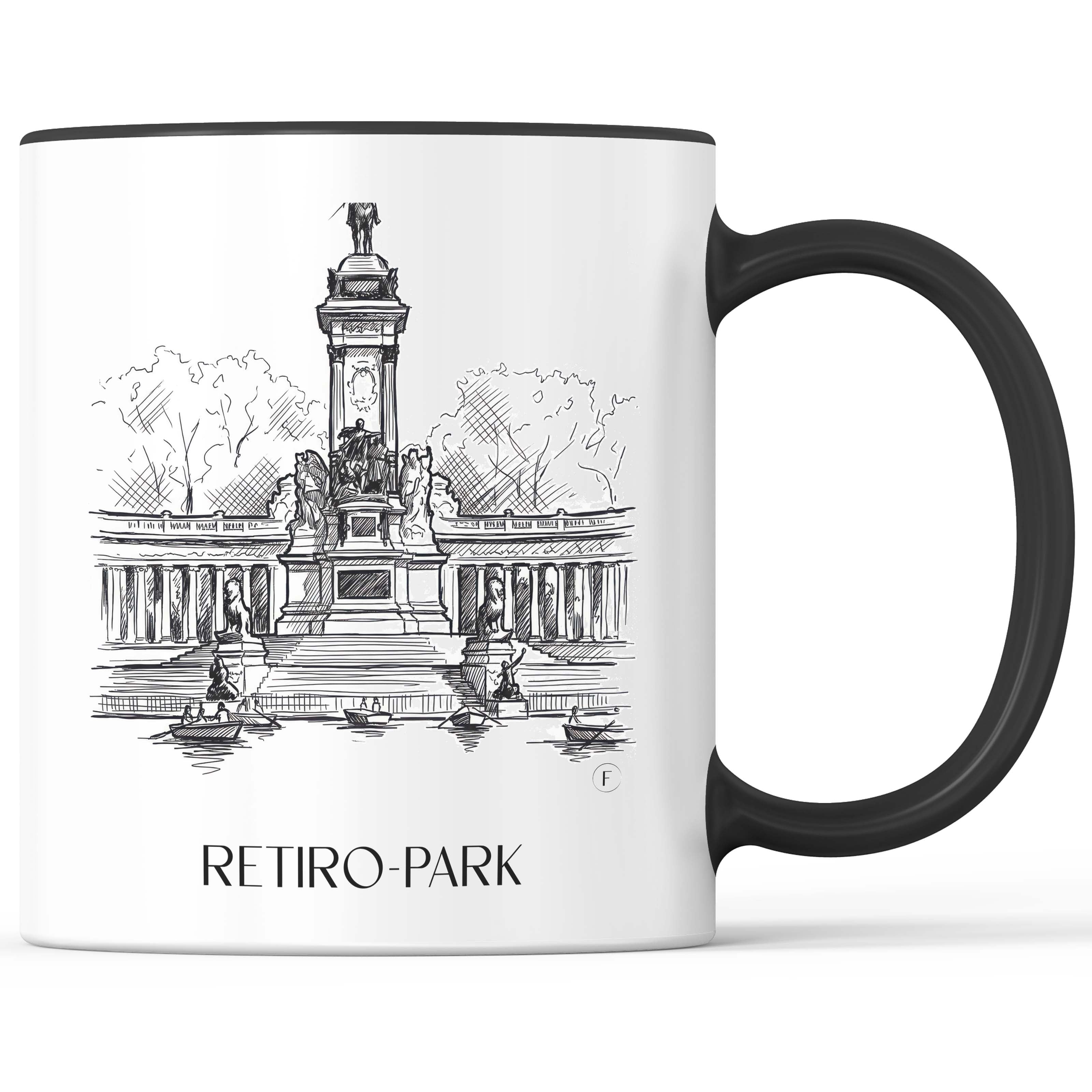 retiro-park-madrid-spanien-kaffeebecher-skizze