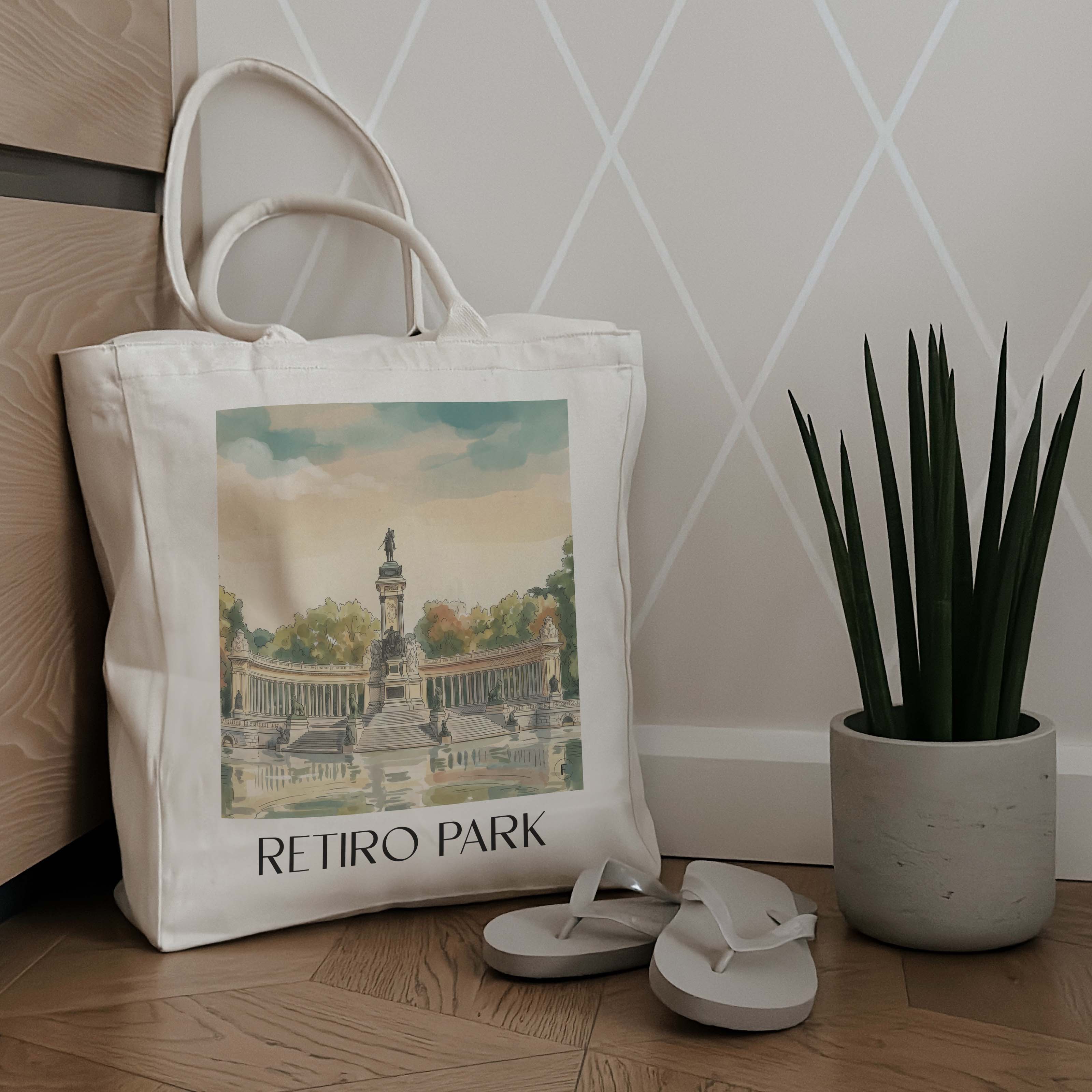 retiro-park-madrid-spanien-einkaufstasche-aquarell