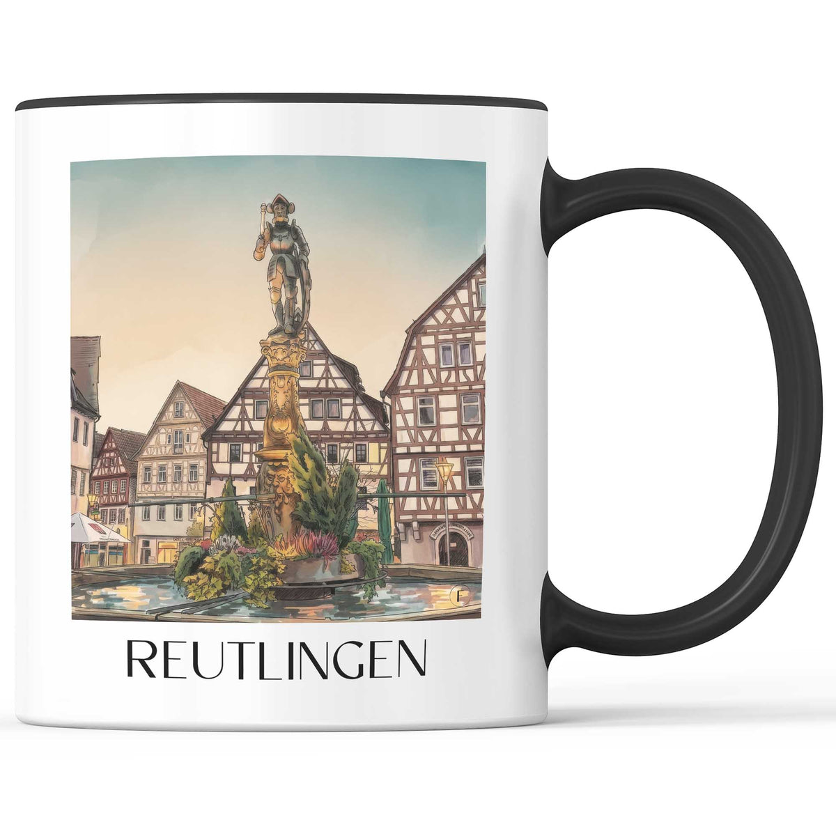 reutlingen-schwäbische-alb-deutschland-kaffeebecher-aquarell