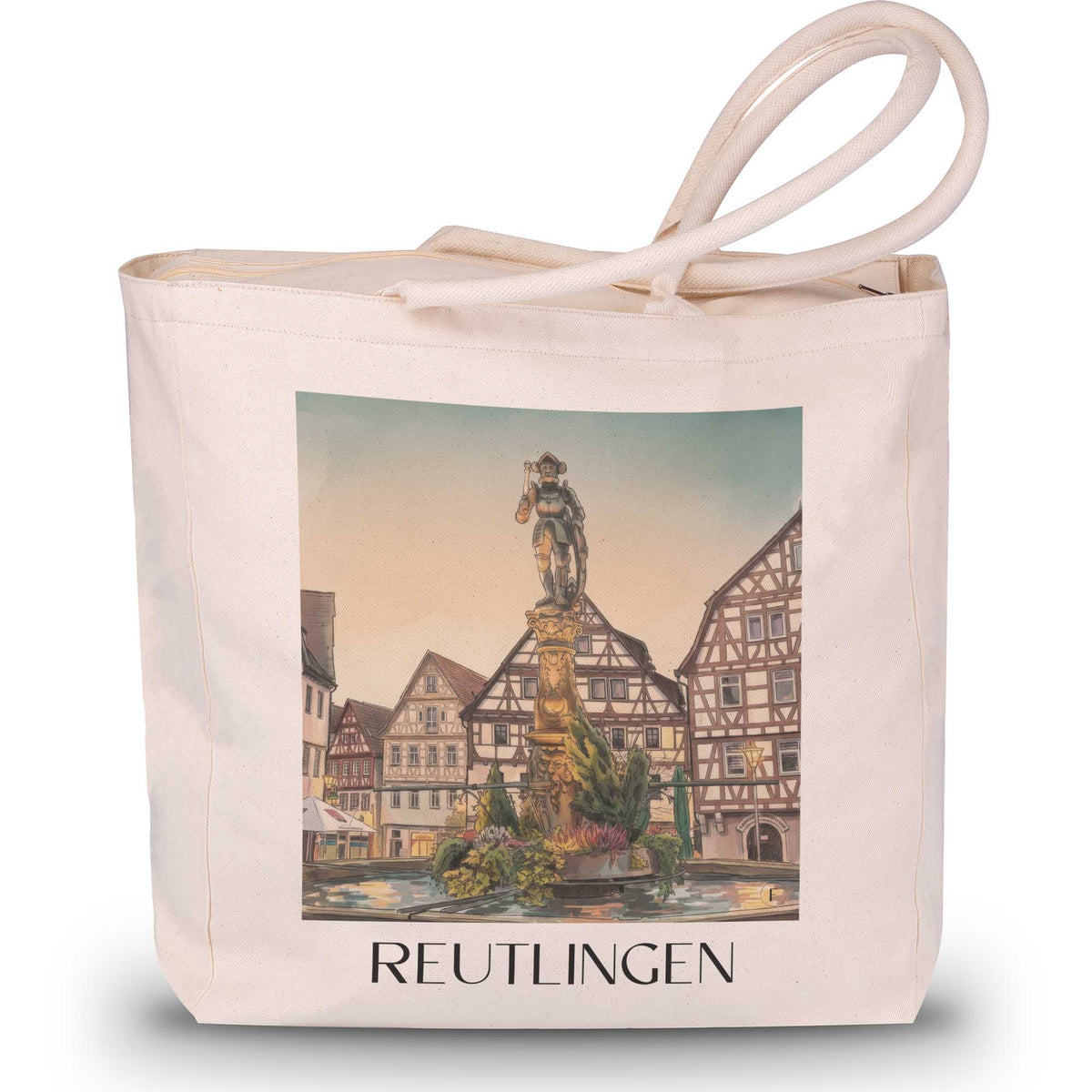 reutlingen-schwäbische-alb-deutschland-einkaufstasche-aquarell